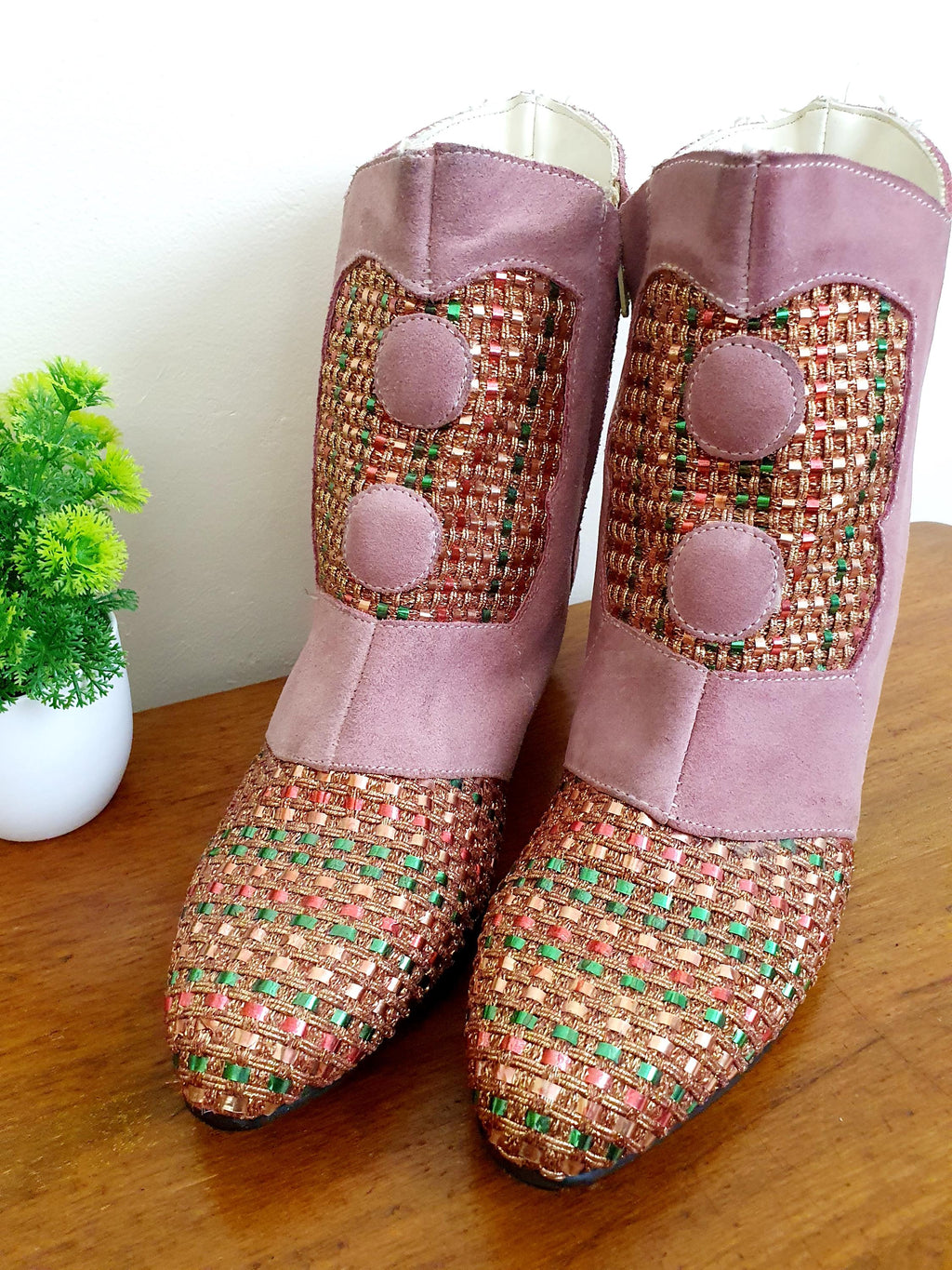 1960s Baby Pink Boots