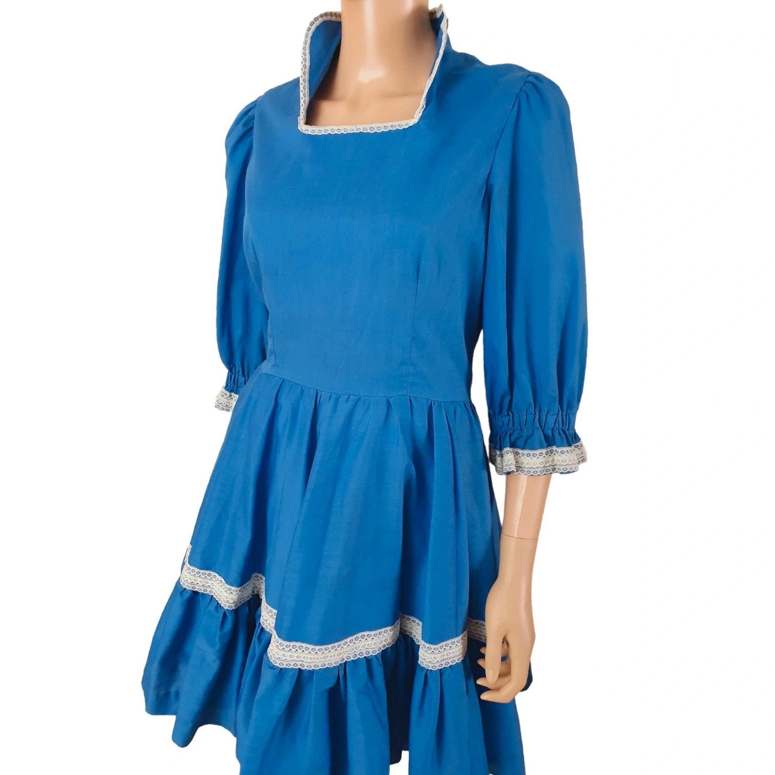 Gorgeous Vintage Blue Square Dance Dress