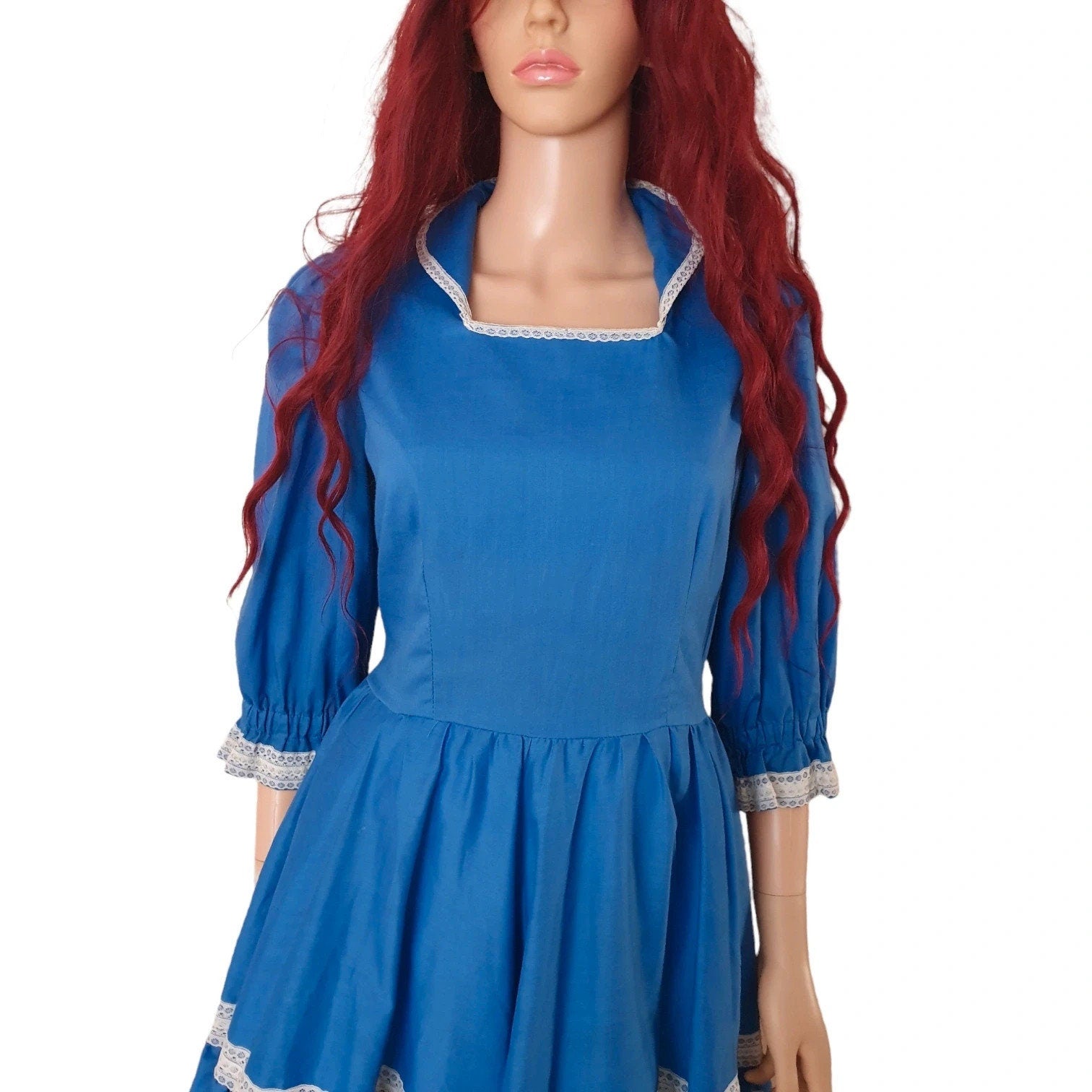 Gorgeous Vintage Blue Square Dance Dress