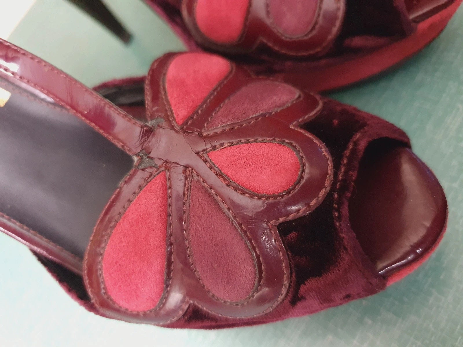 90s Purple Velvet Stiletto Heels
