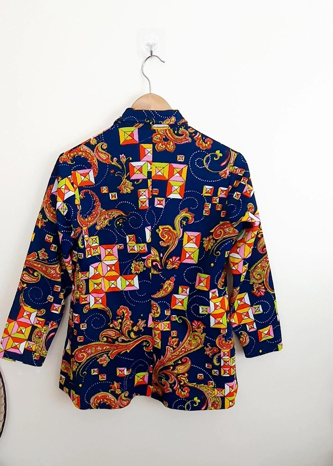 1960s Dagger Collar Tunic Shirt
