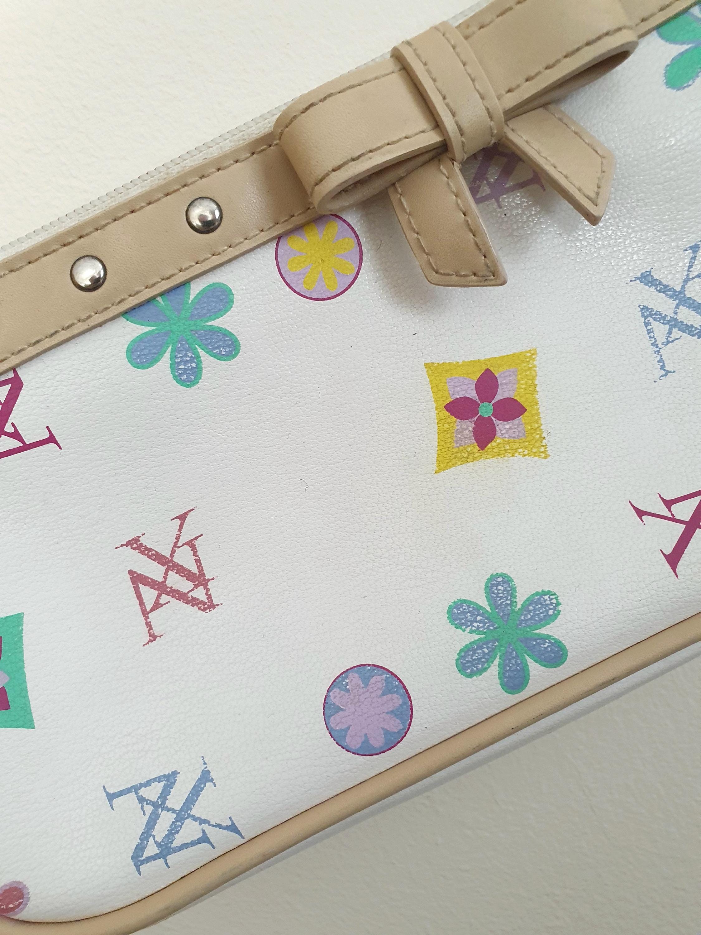 Y2k White Monogram Shoulder Bag