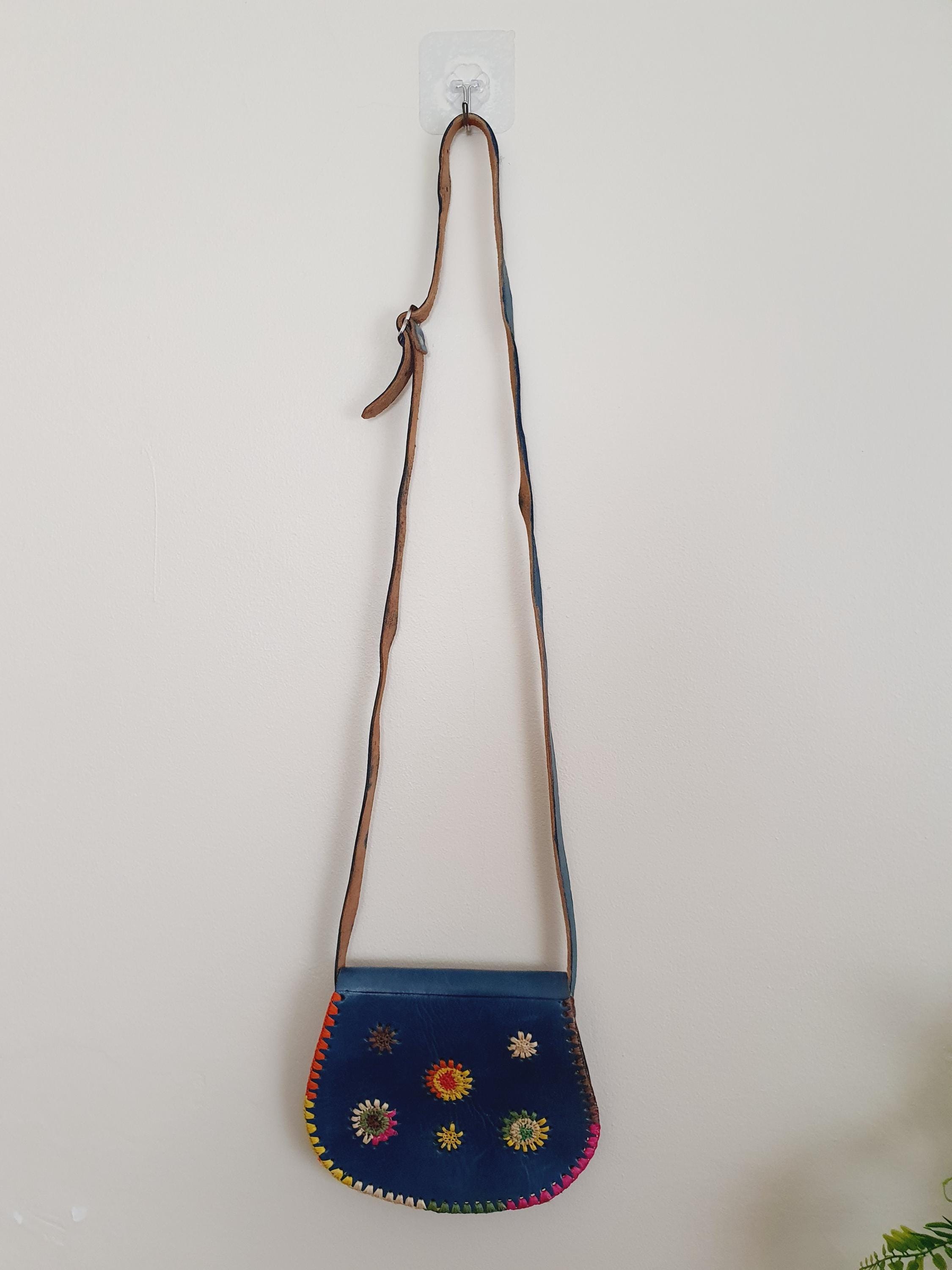 1970s Unique Leather Shoulder Bag
