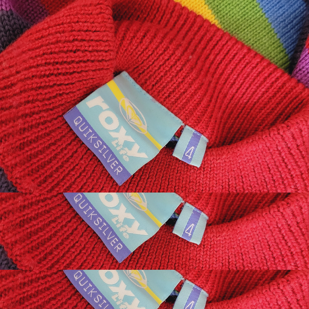 Vintage Roxy Rainbow Stripe Turtleneck Sweater