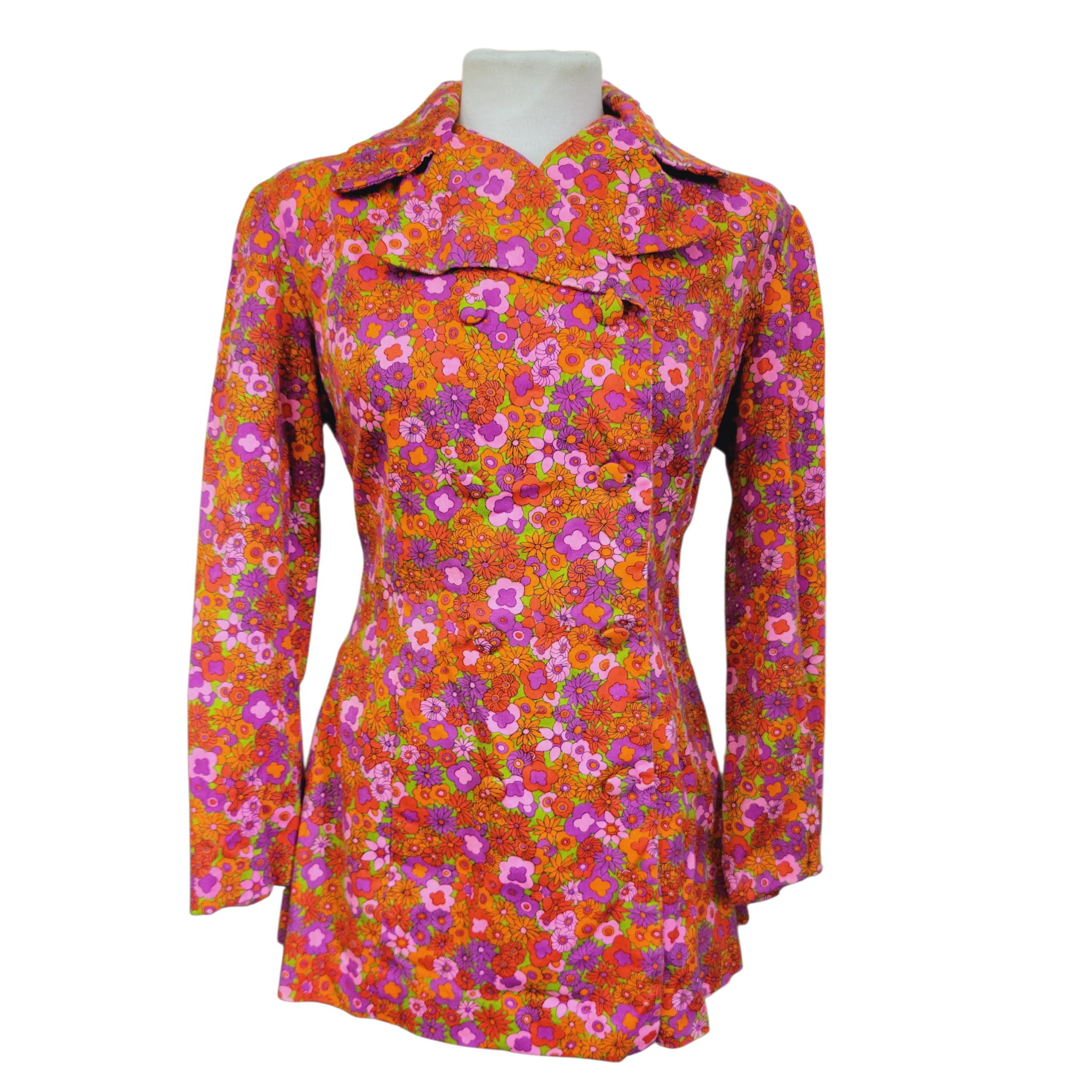 Vintage 1960s psychedelic flower power mod blazer