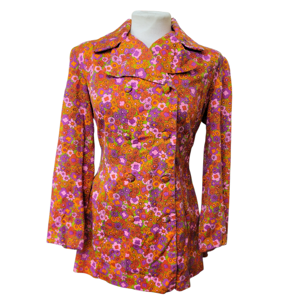 Rare Vintage 1960s Psychedelic Flower Power Mod Blazer