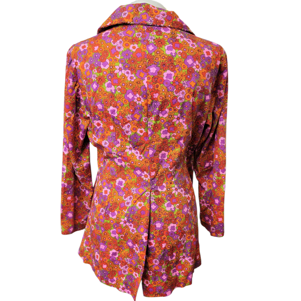 Vintage psychedelic blazer in vibrant flower power print