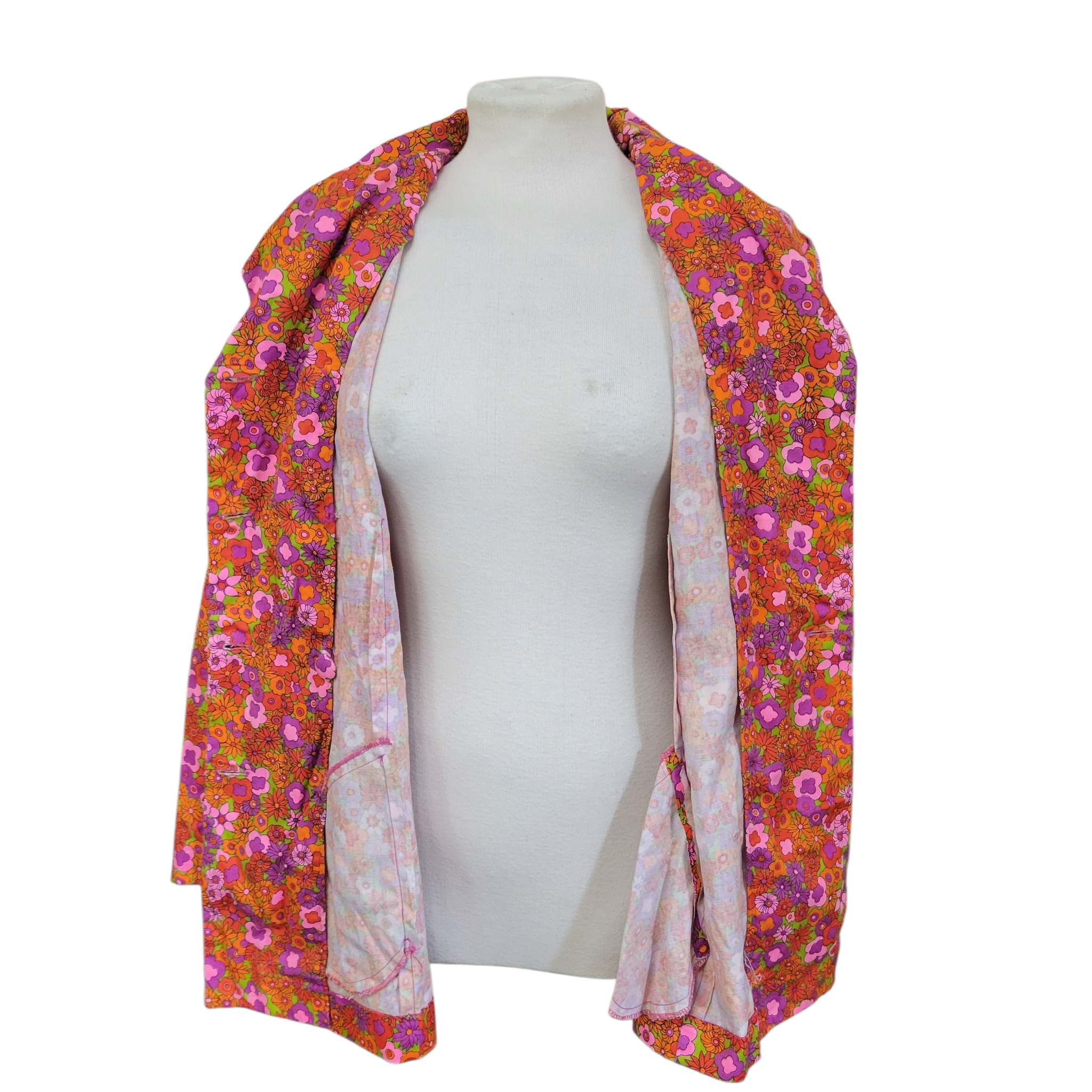 Rare Vintage 1960s Psychedelic Flower Power Mod Blazer