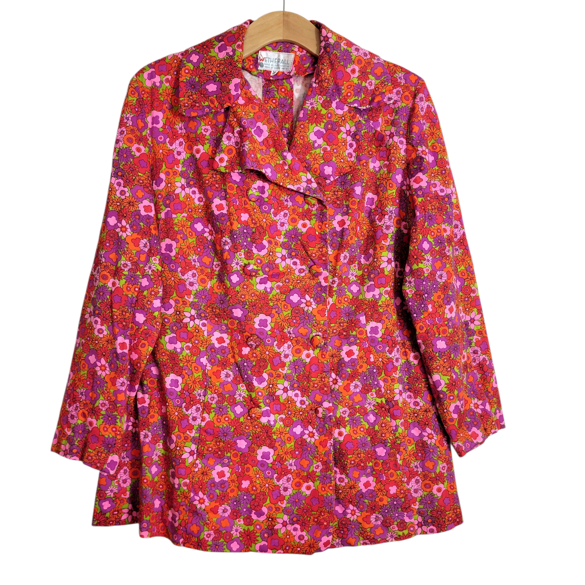 Rare Vintage 1960s Psychedelic Flower Power Mod Blazer