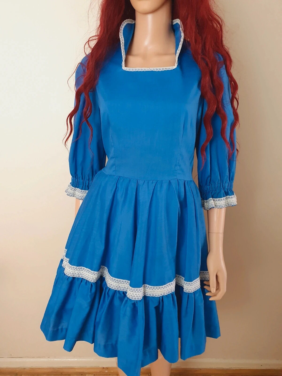 Gorgeous Vintage Blue Square Dance Dress