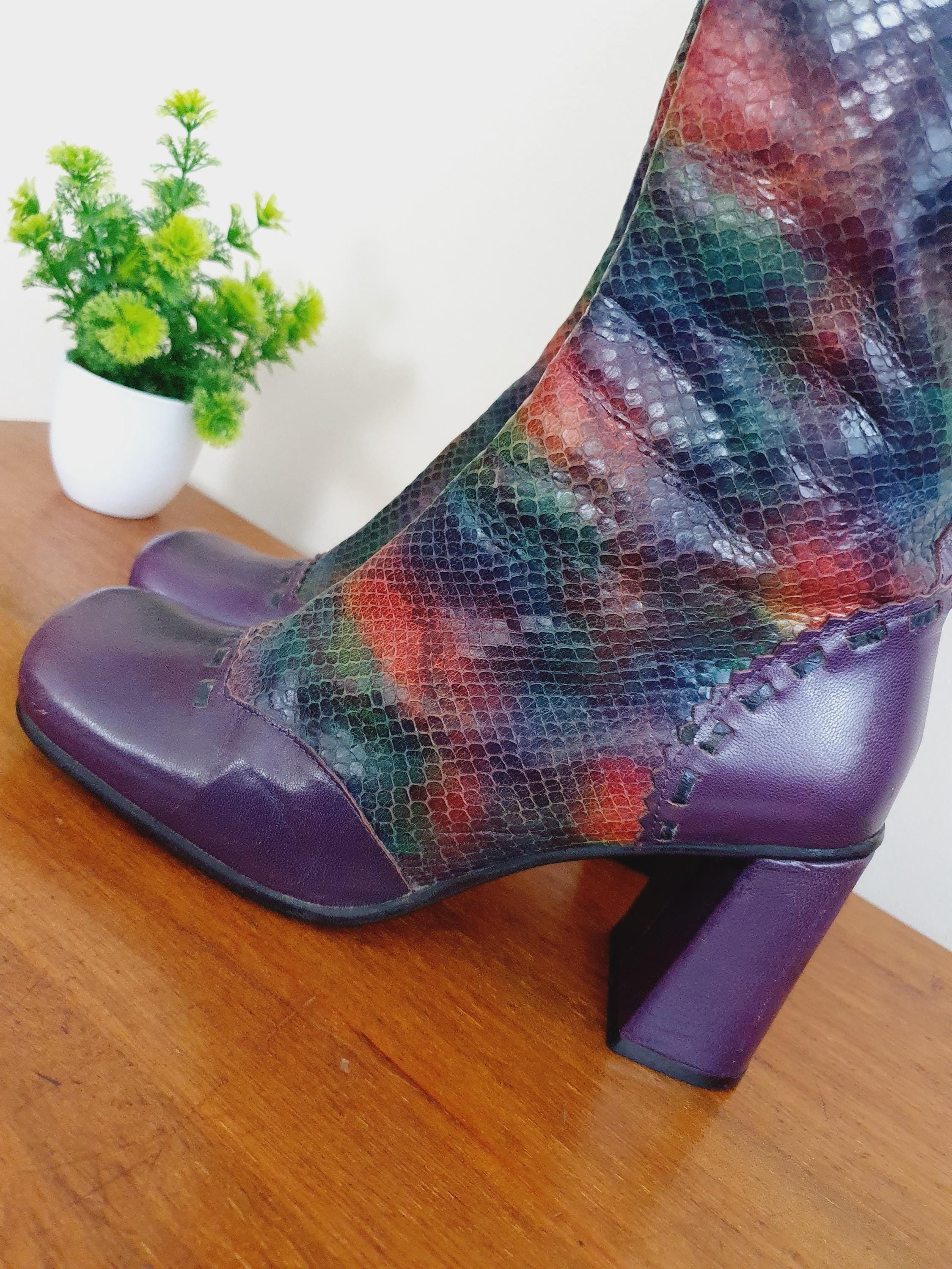 Y2k Shellys Snakeskin Effect Boots