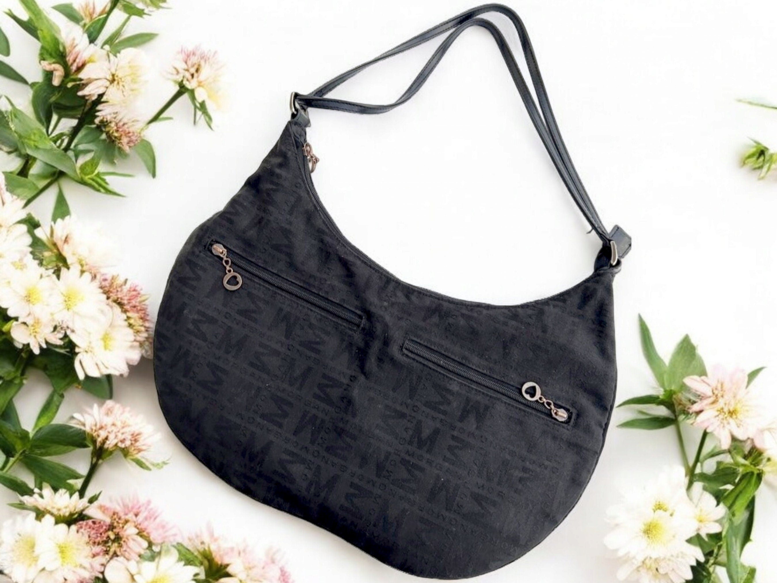 Morgan De Toi retro black handbag with zip pockets