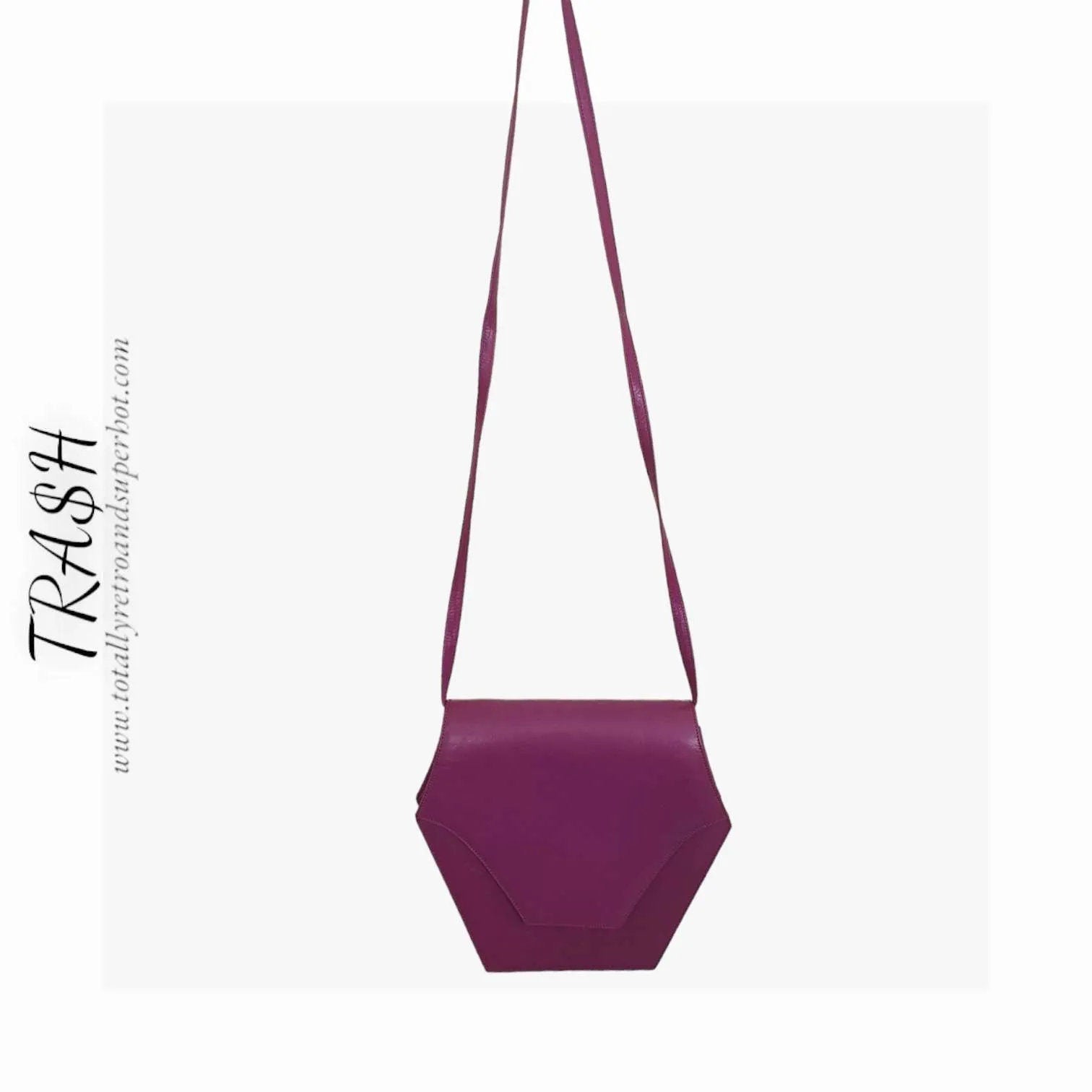 Purple 1990s Leather Shoulder Bag