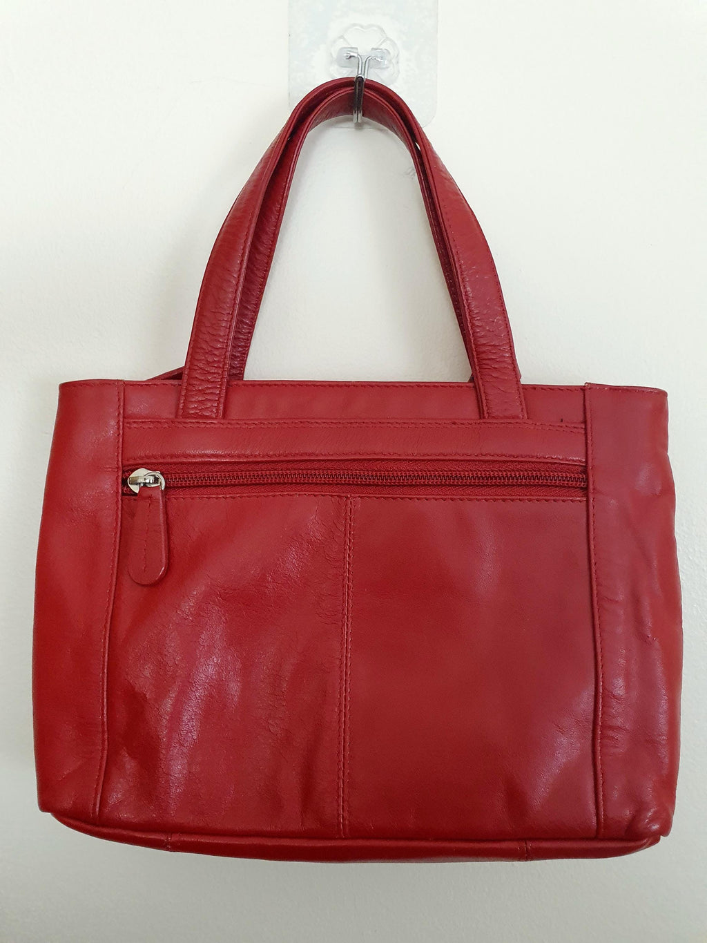 Y2k Red Soft Leather Tote Bag
