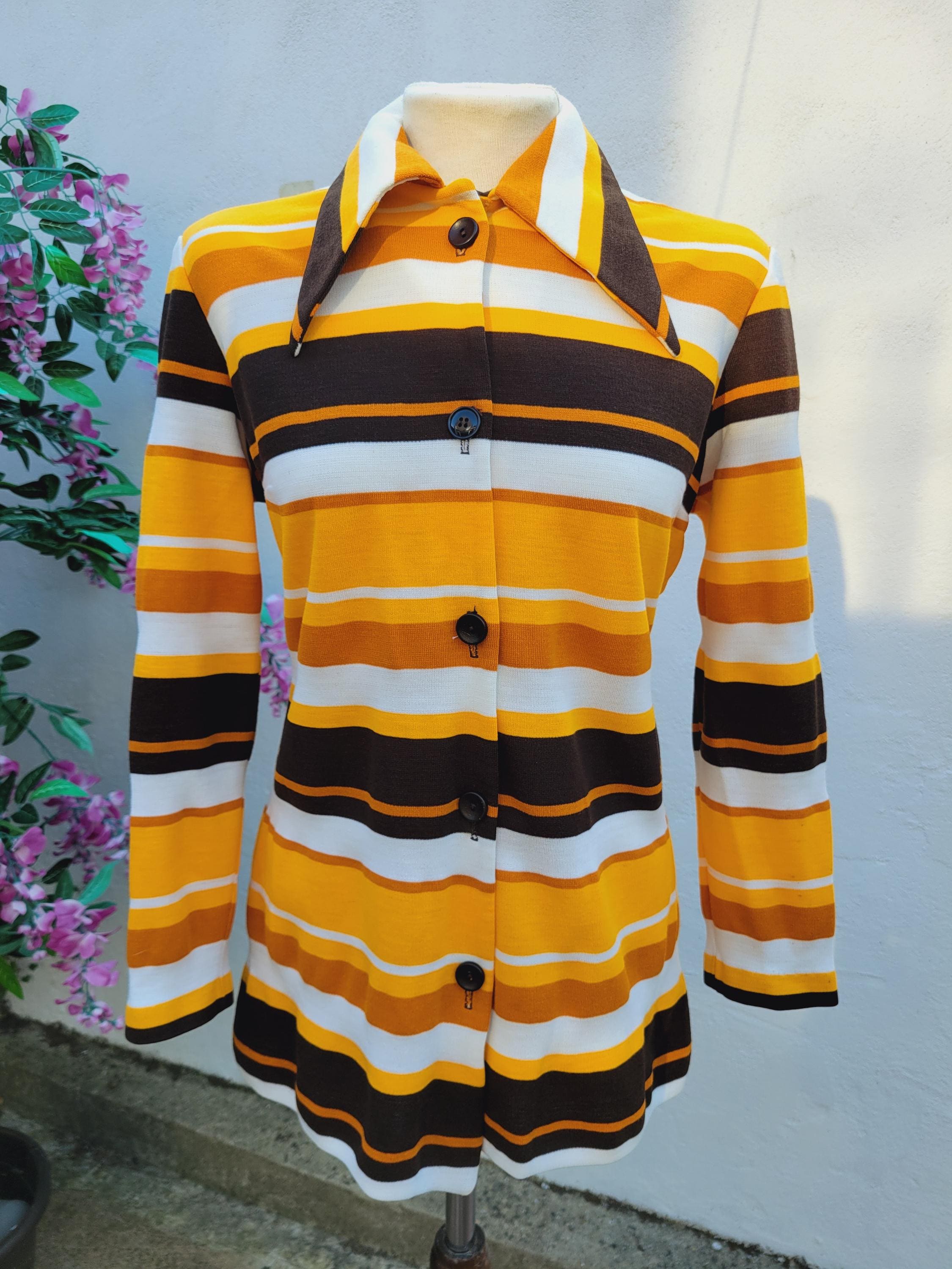 1960s 1970s Dagger Collar Shirt