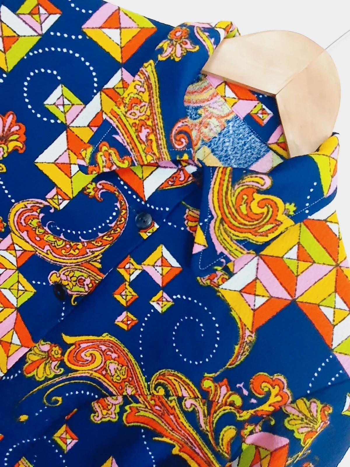1960s Dagger Collar Tunic Shirt