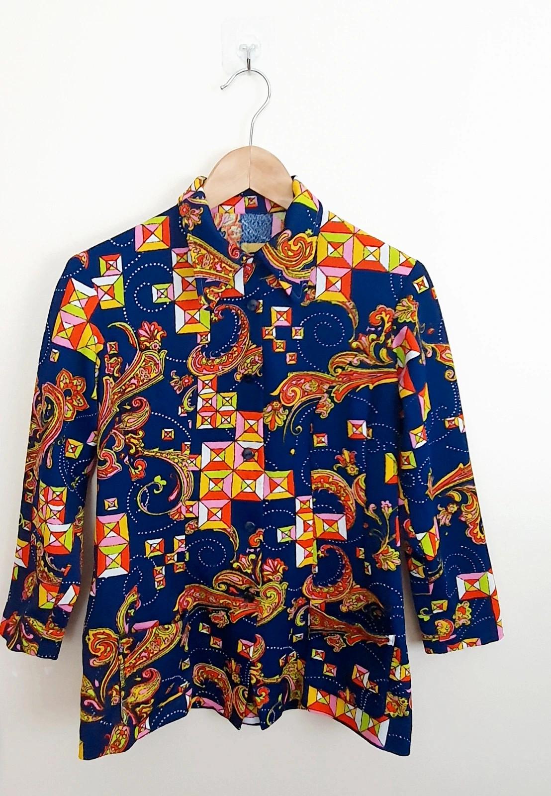 1960s Dagger Collar Tunic Shirt