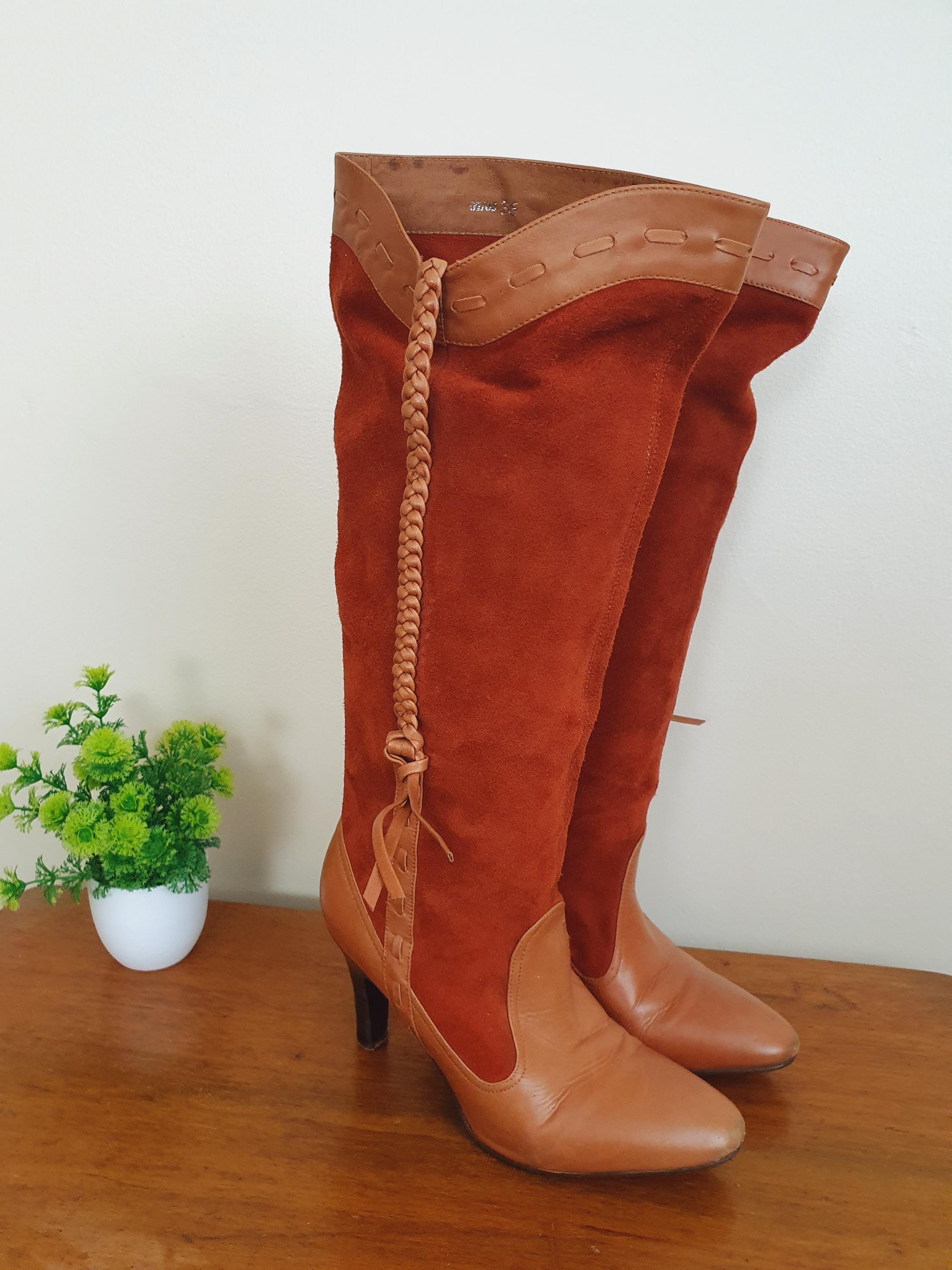 Y2k Shellys Russet Tan Suede Boots