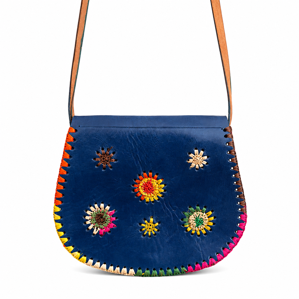1970s Unique Leather Shoulder Bag
