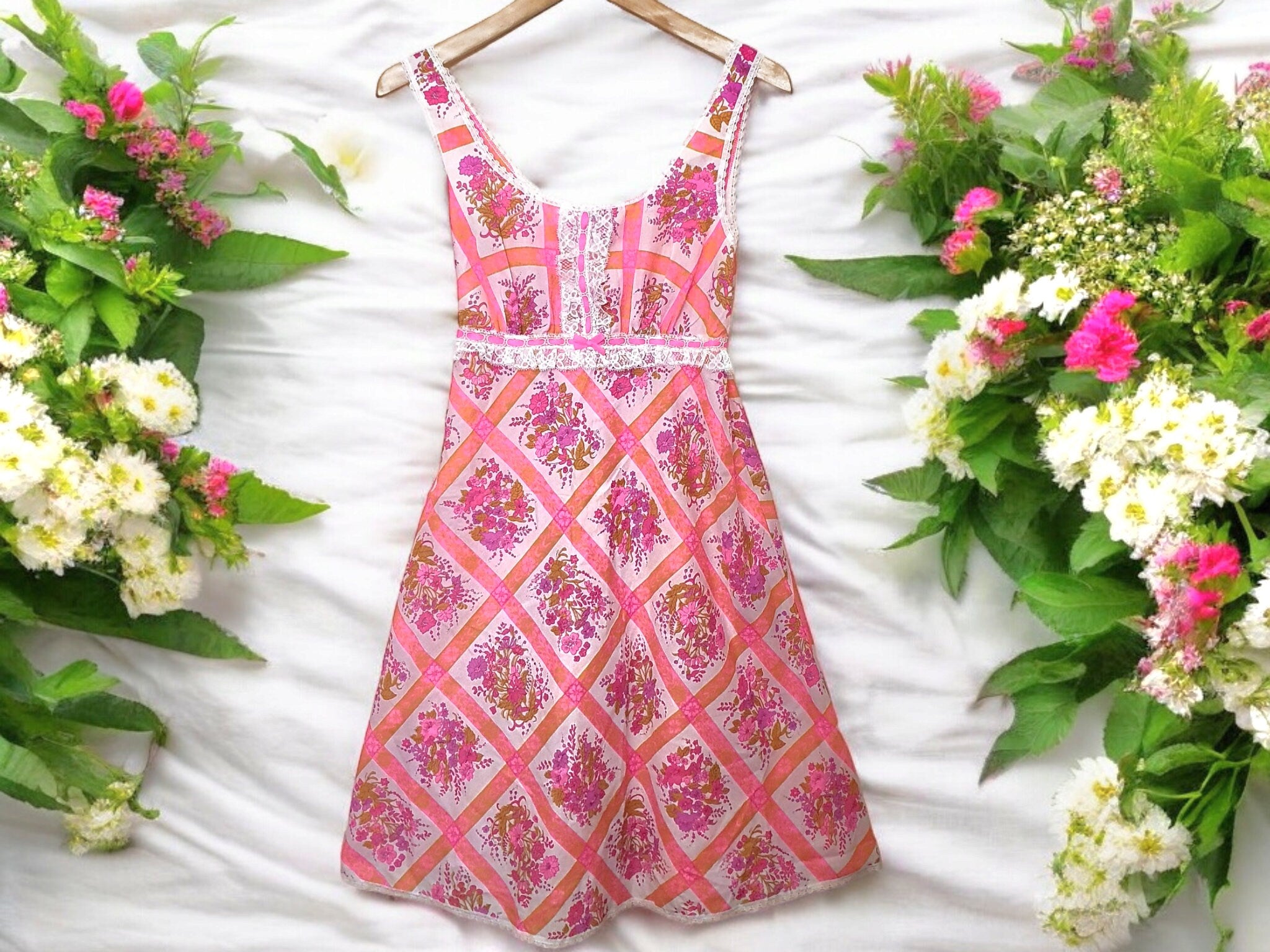 1960s Floral Slip Dress