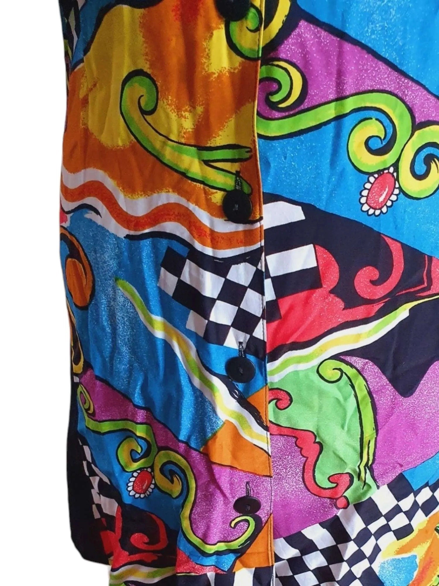 1990s Funky Abstract Mini Dress