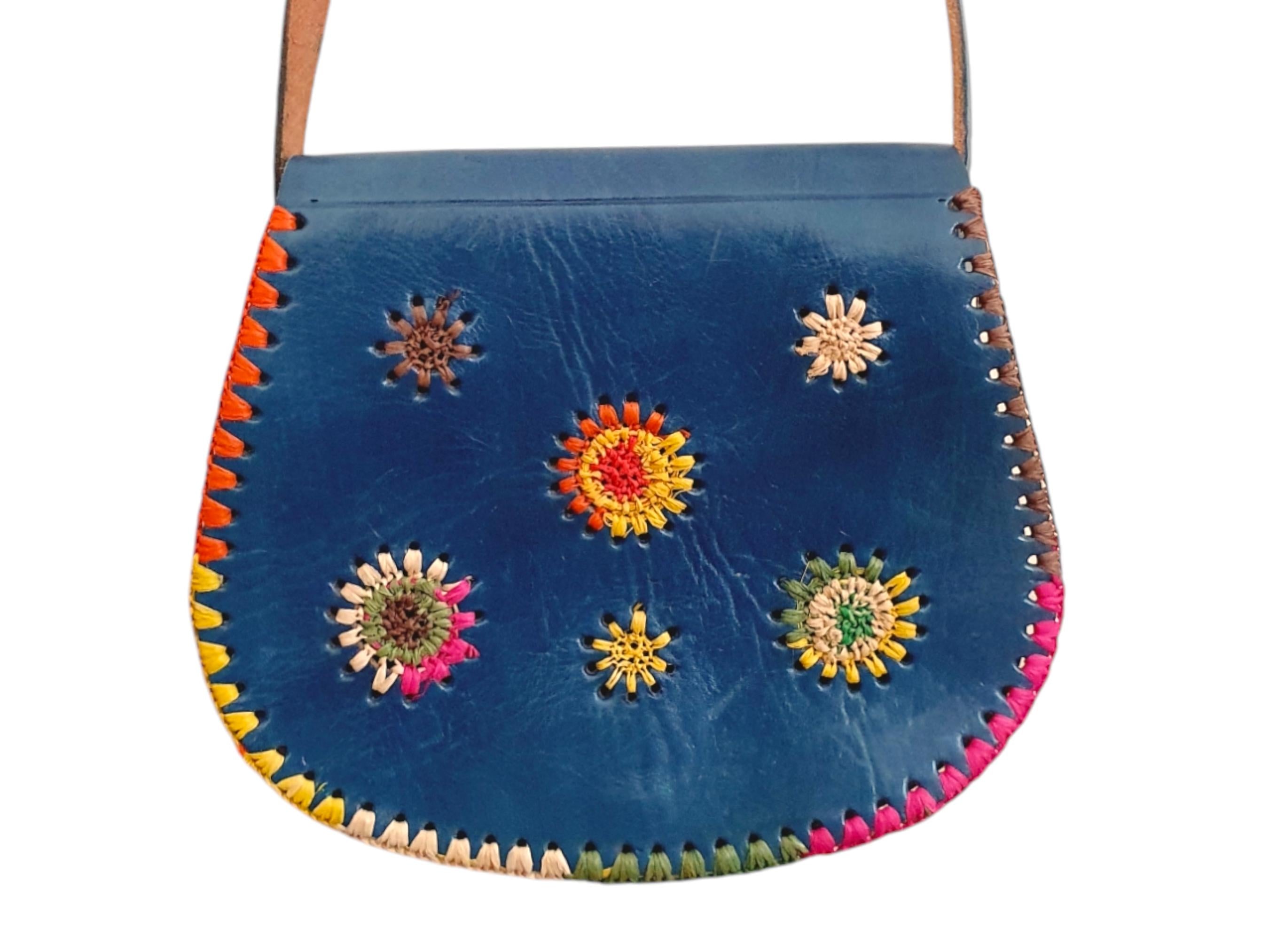 1970s Unique Leather Shoulder Bag