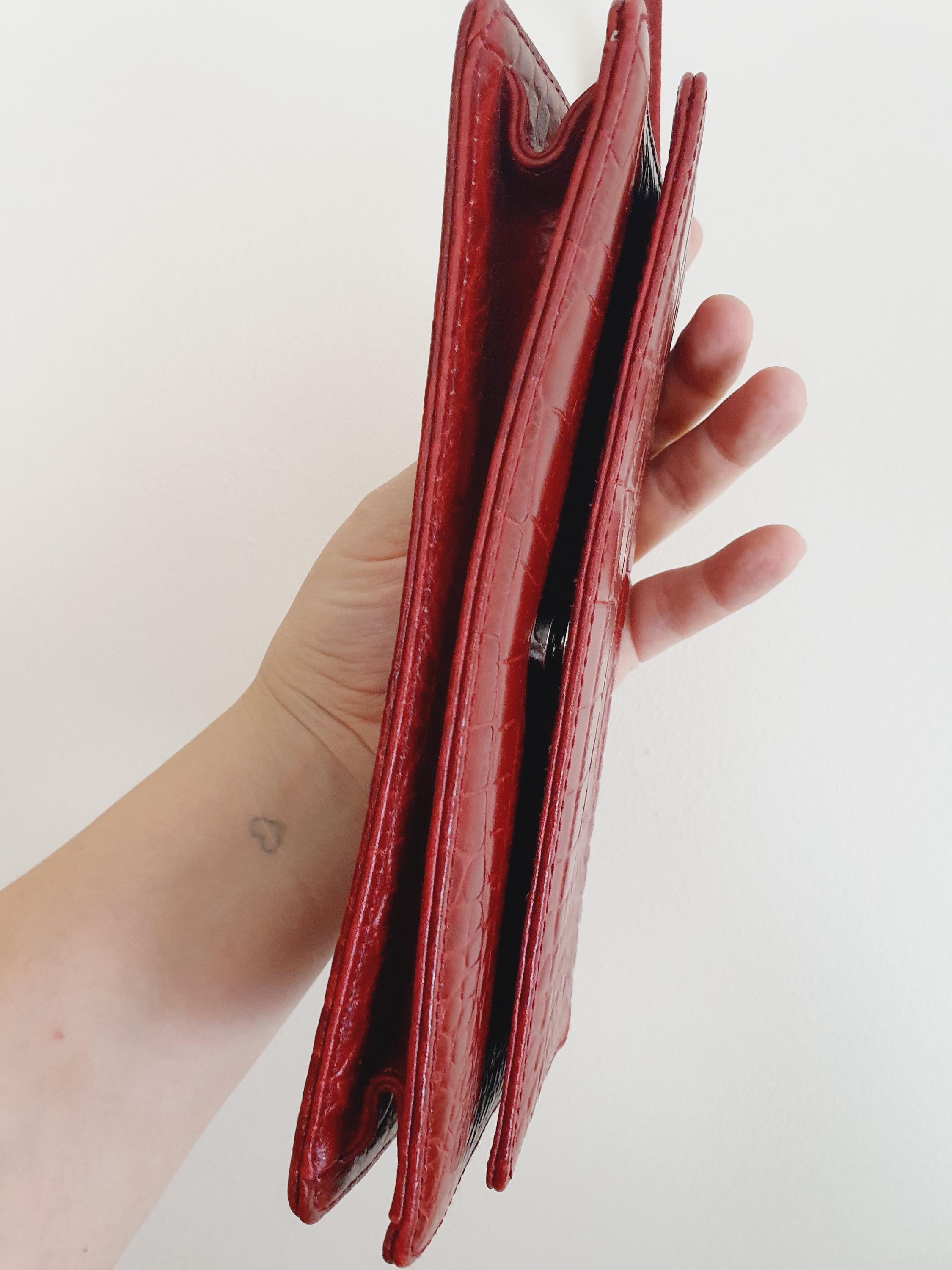 Y2k Vintage Dark Red Leather Shoulder Bag