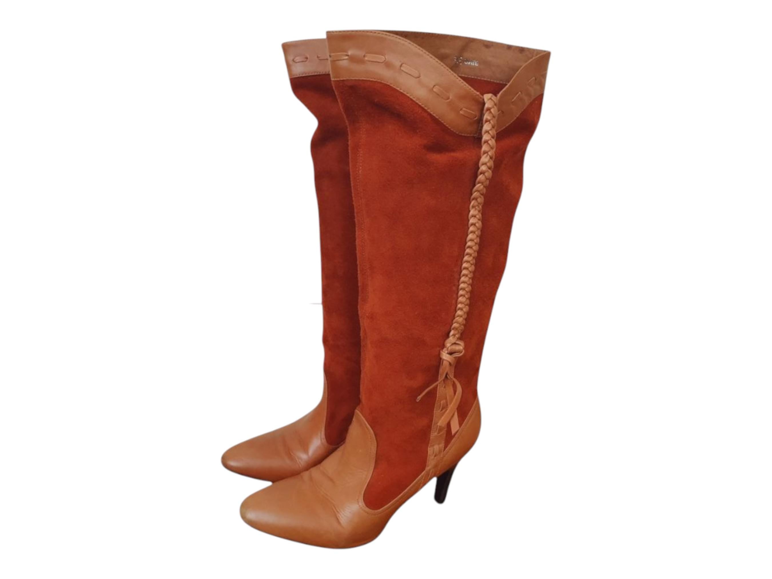 Y2k Shellys Russet Tan Suede Boots