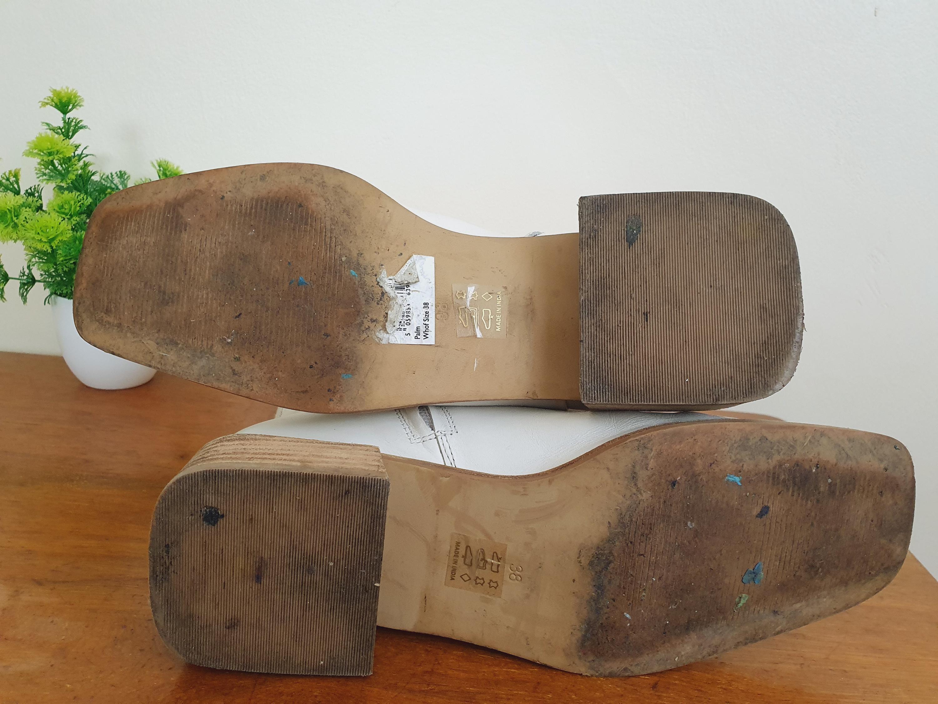 Y2k  Leather Off White John Lewis Ankle Boots