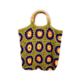 1970s Crochet Shopper Tote Bag