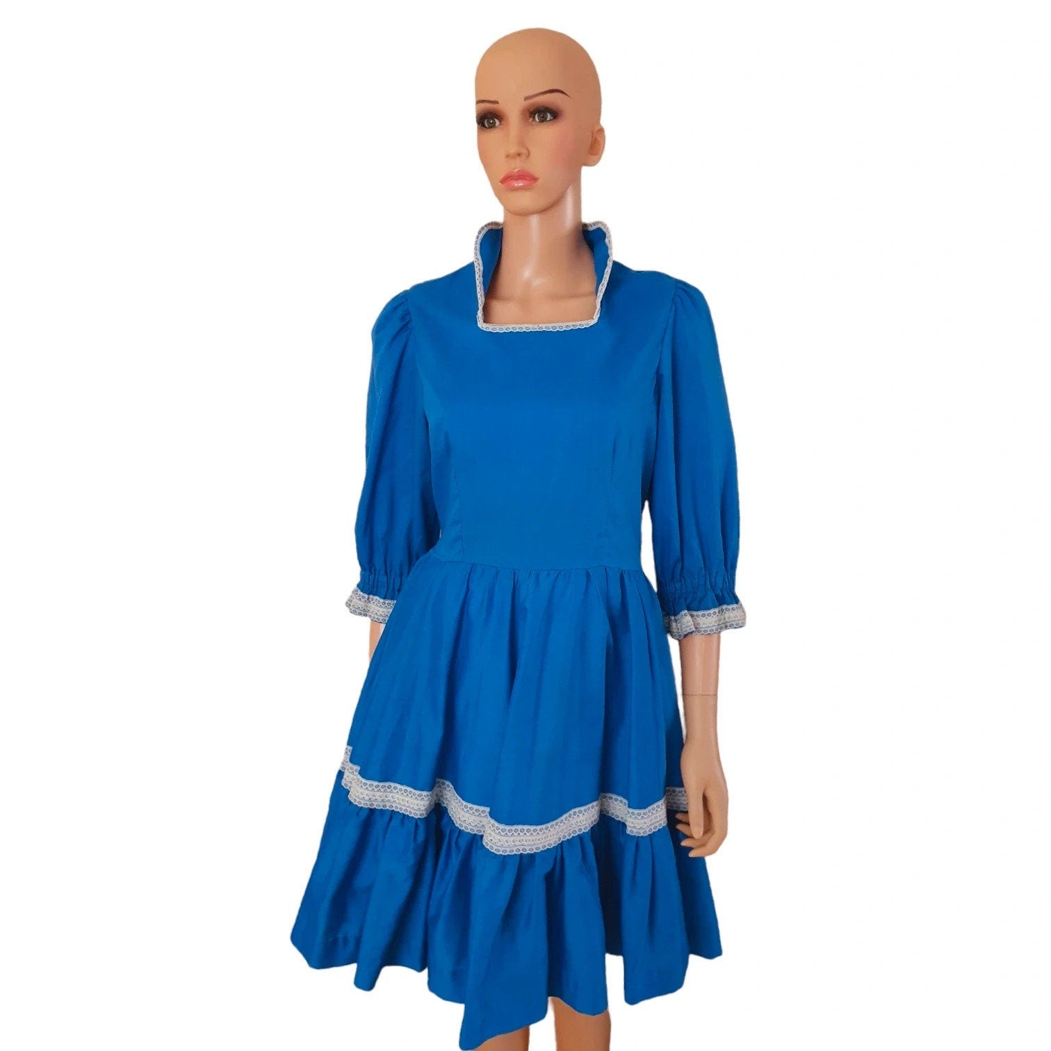 Gorgeous Vintage Blue Square Dance Dress