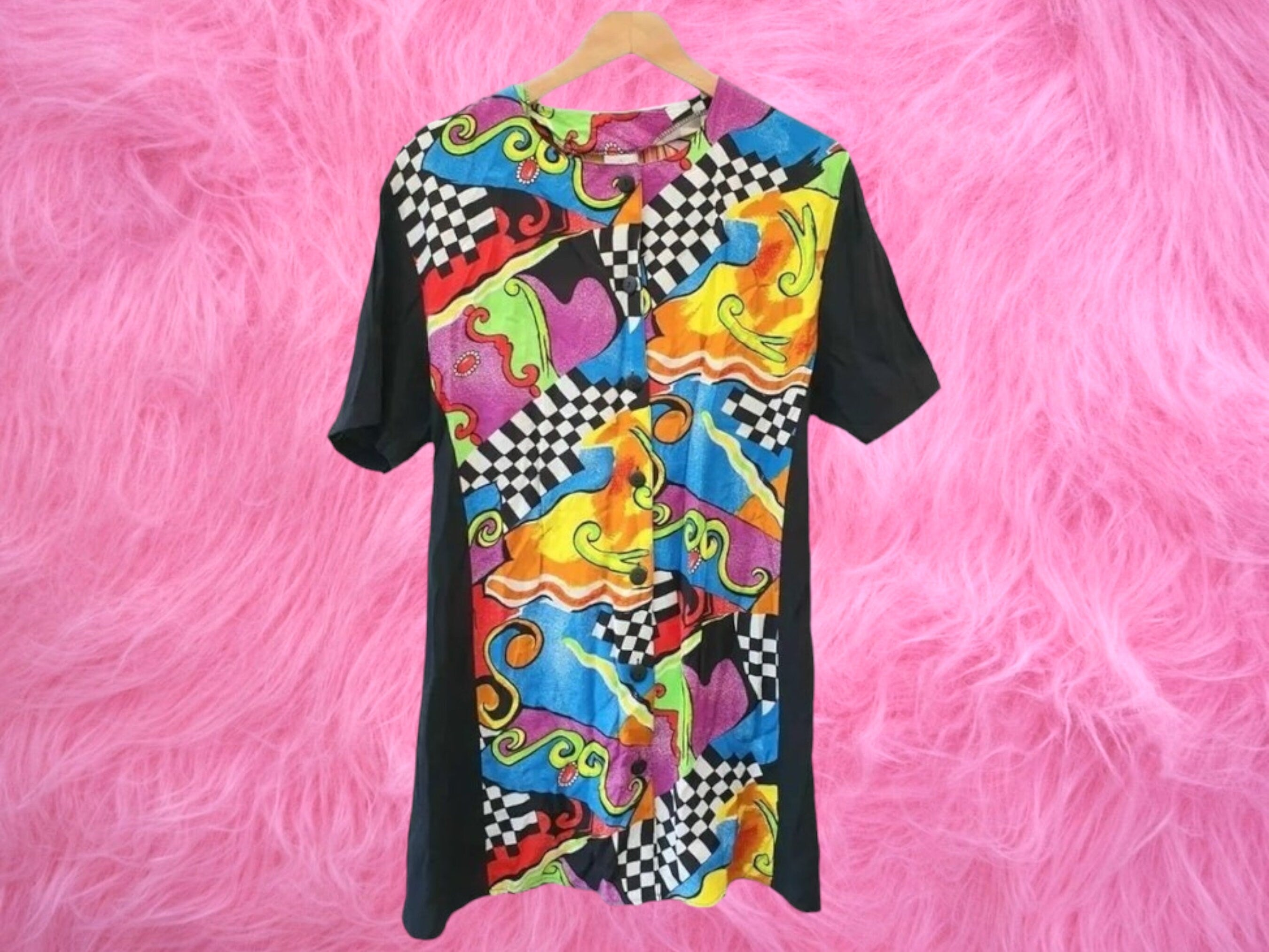 1990s Funky Abstract Mini Dress