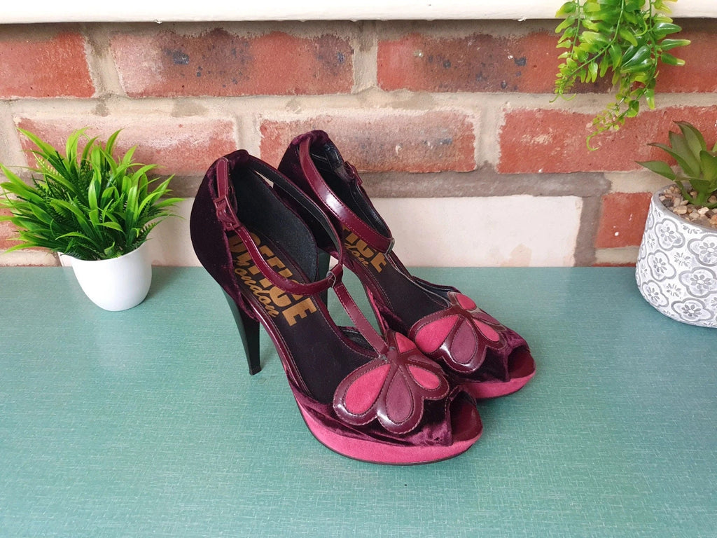 90s Purple Velvet Stiletto Heels