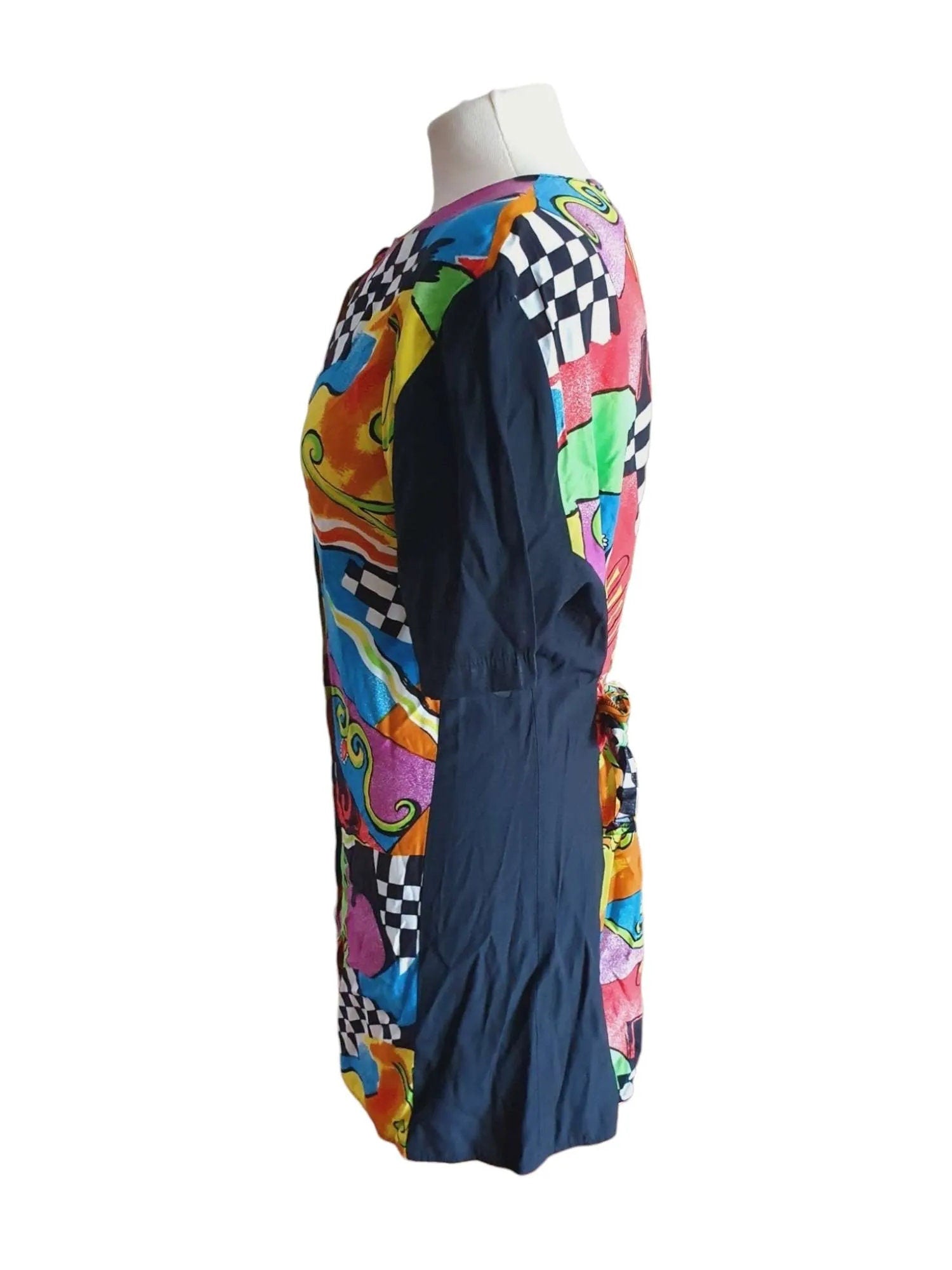 1990s Funky Abstract Mini Dress