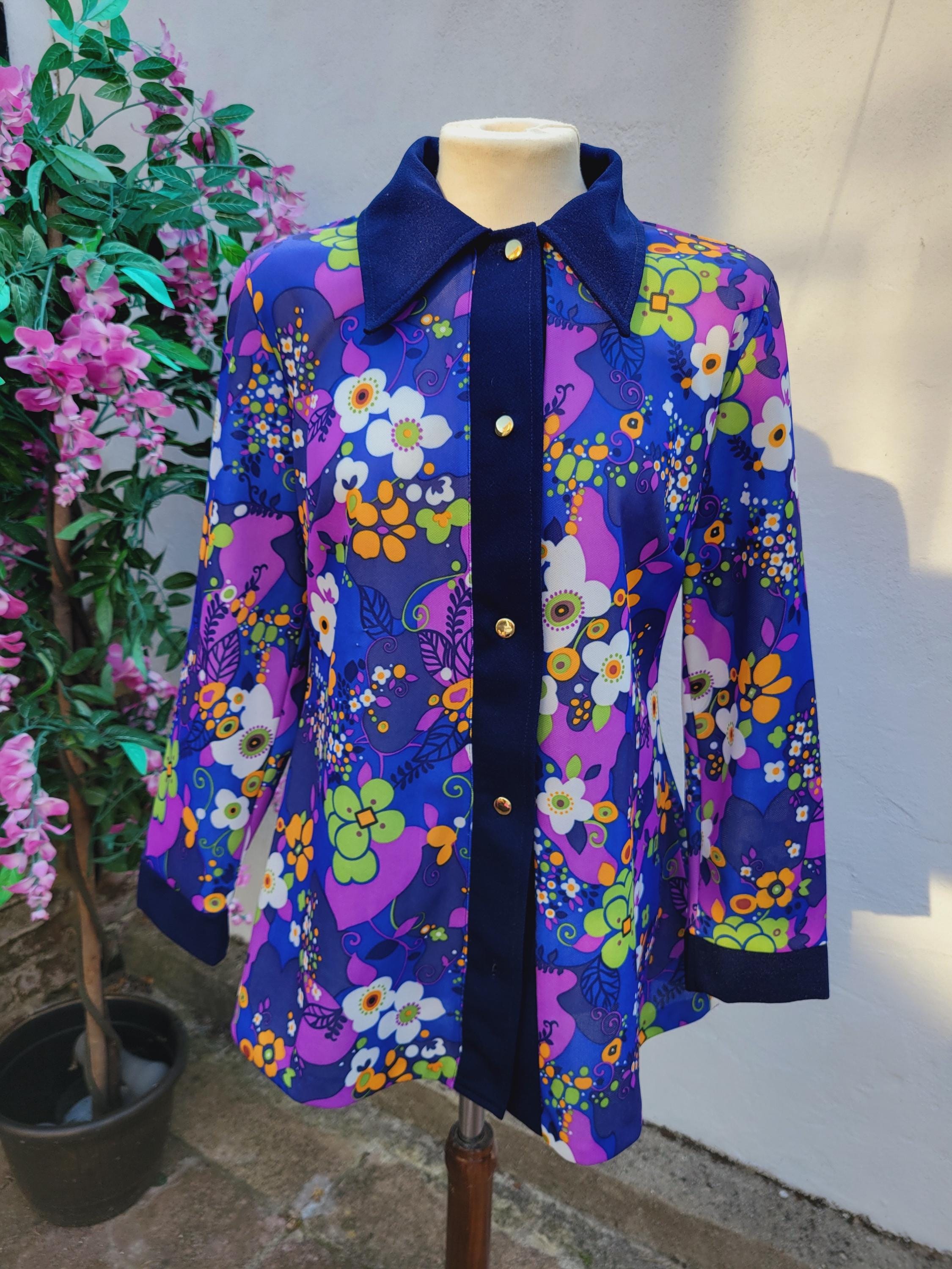 1960s 1970s Dagger Collar Shirt