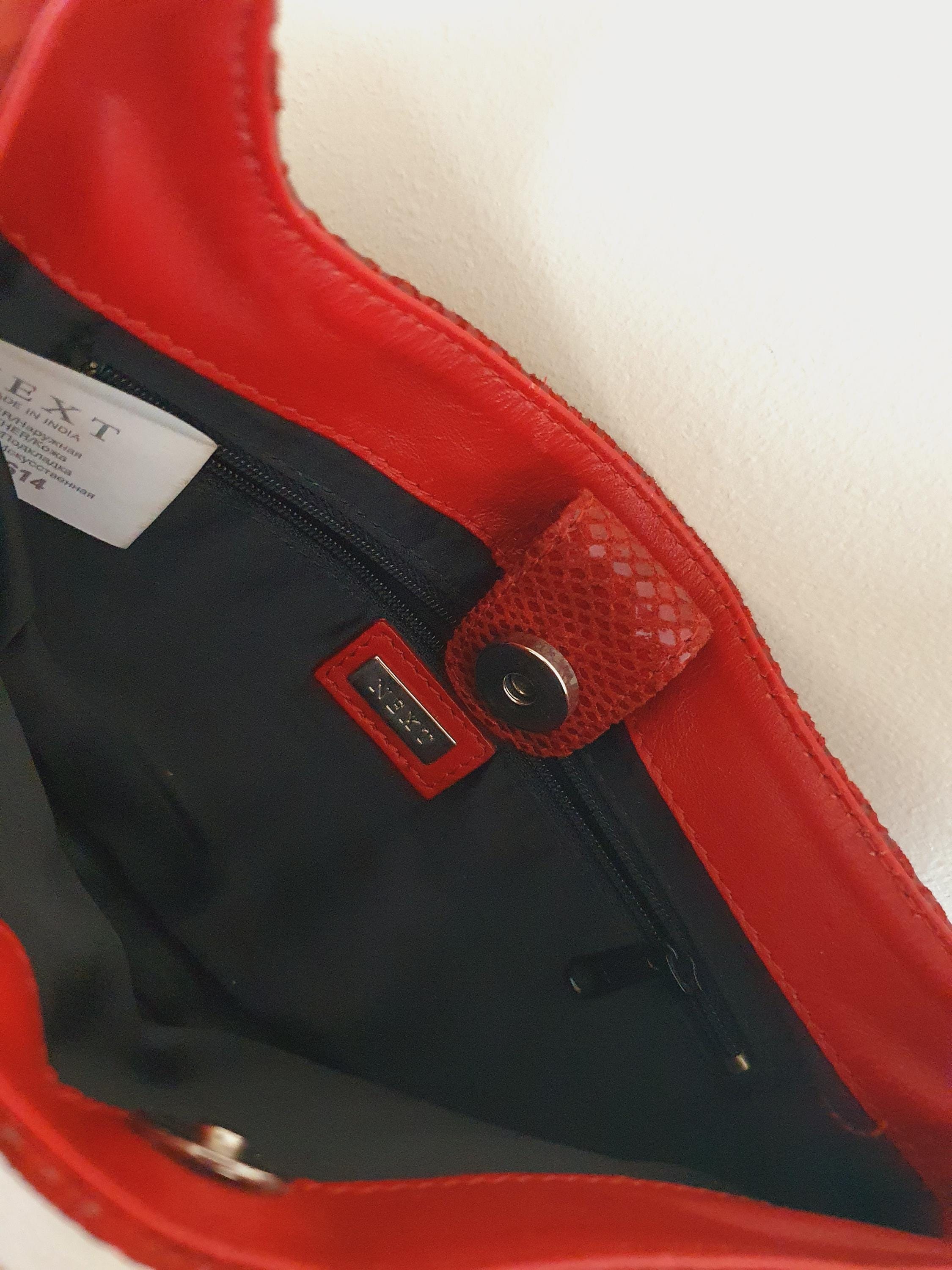 Y2k Vintage Dark Red Leather Shoulder Bag