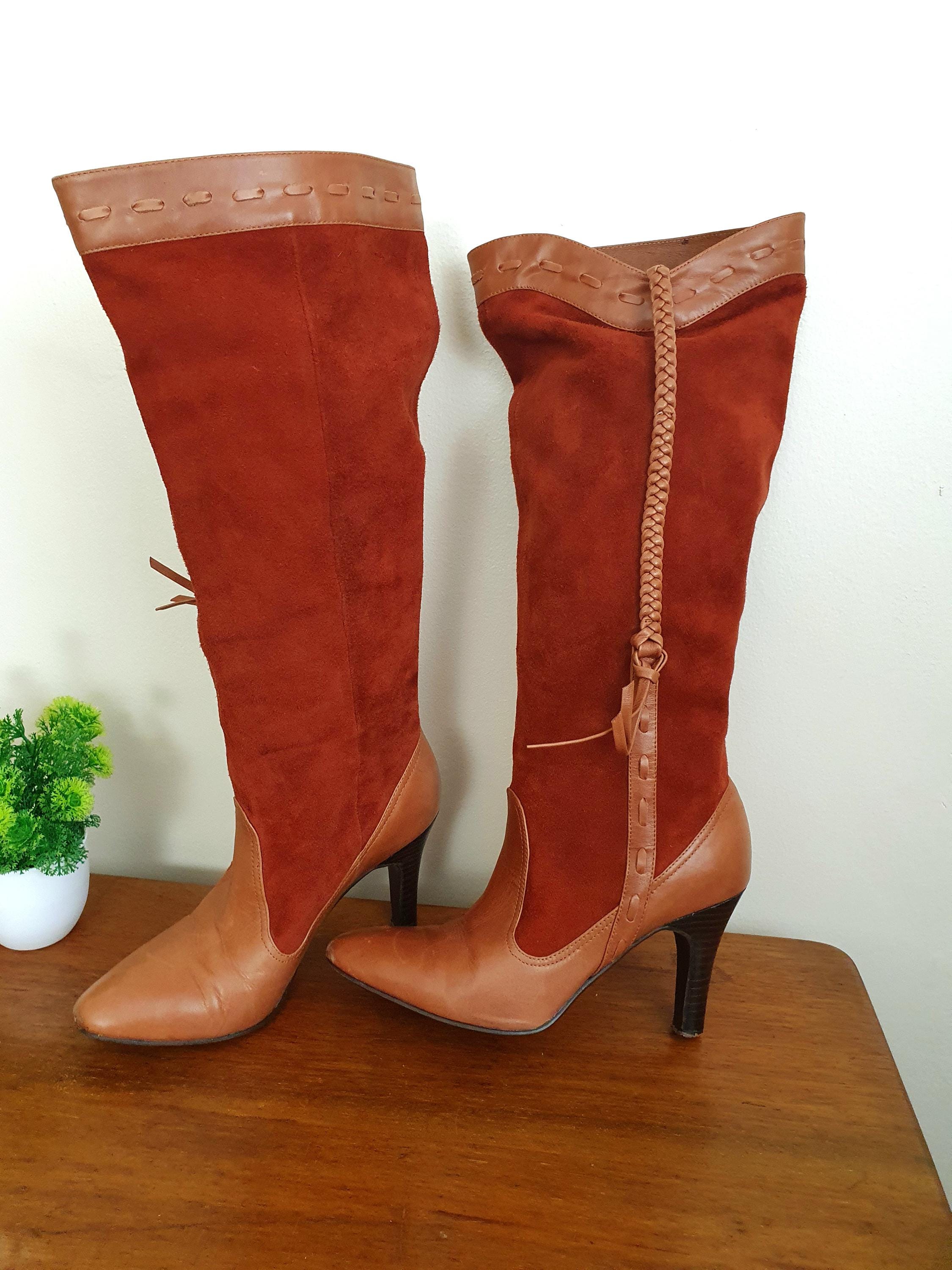 Y2k Shellys Russet Tan Suede Boots