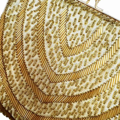 1950s Gold Beaded Evening Purse