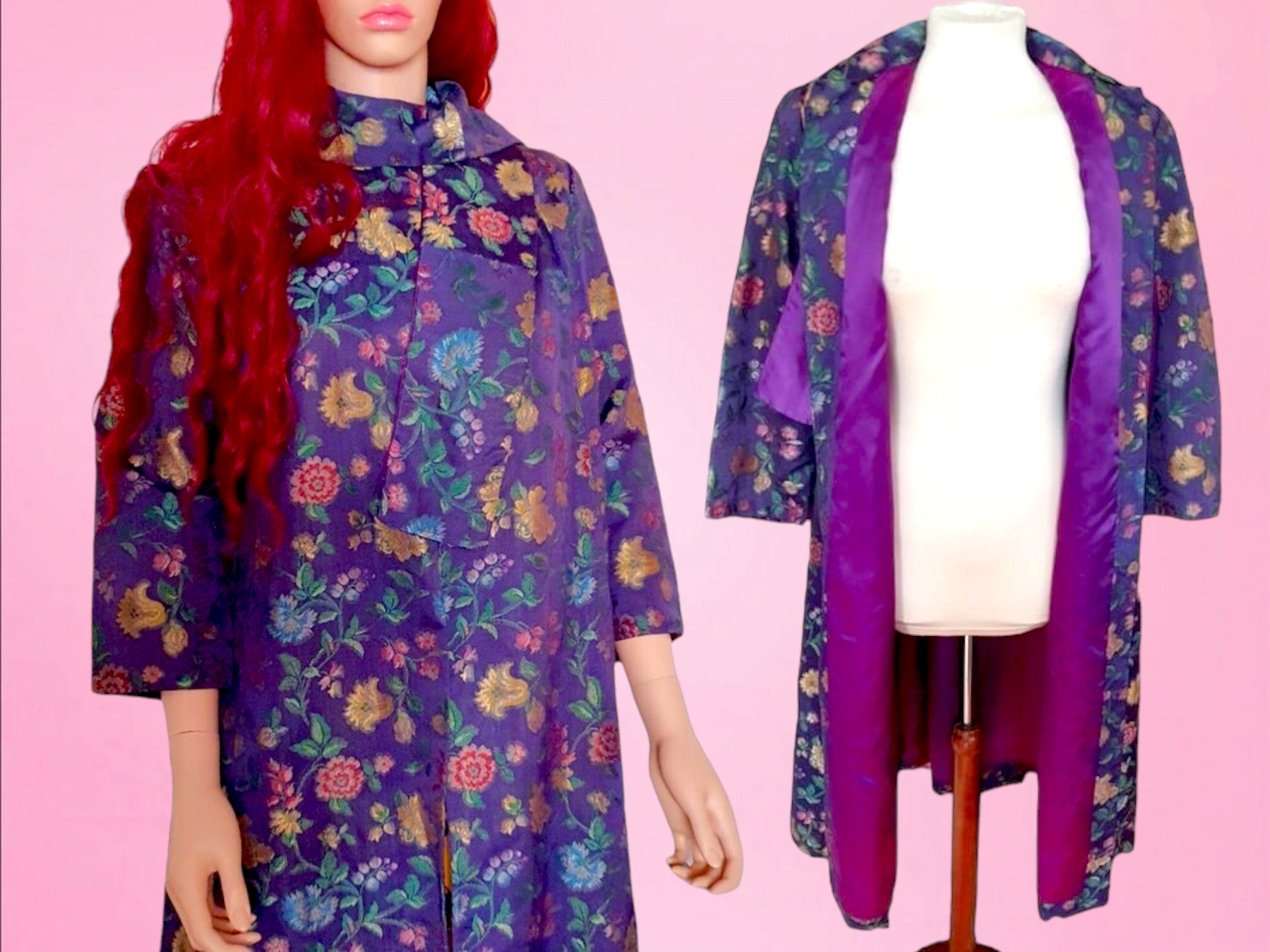 1960s Swing Coat With Attached Scarf