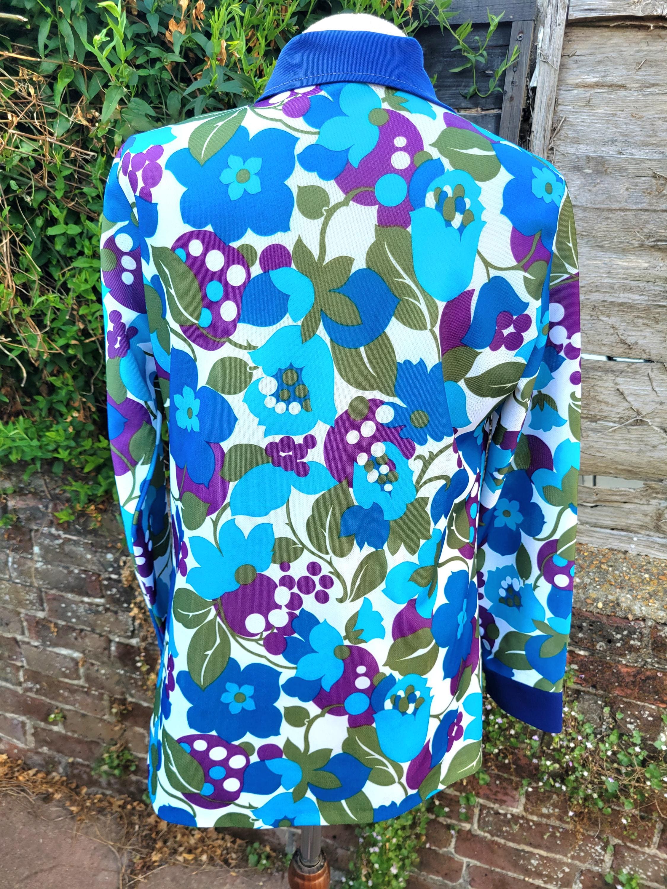 1960s 1970s Dagger collar Tunic Shirt