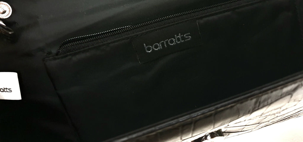 Y2k Black Mock Croc Baguette