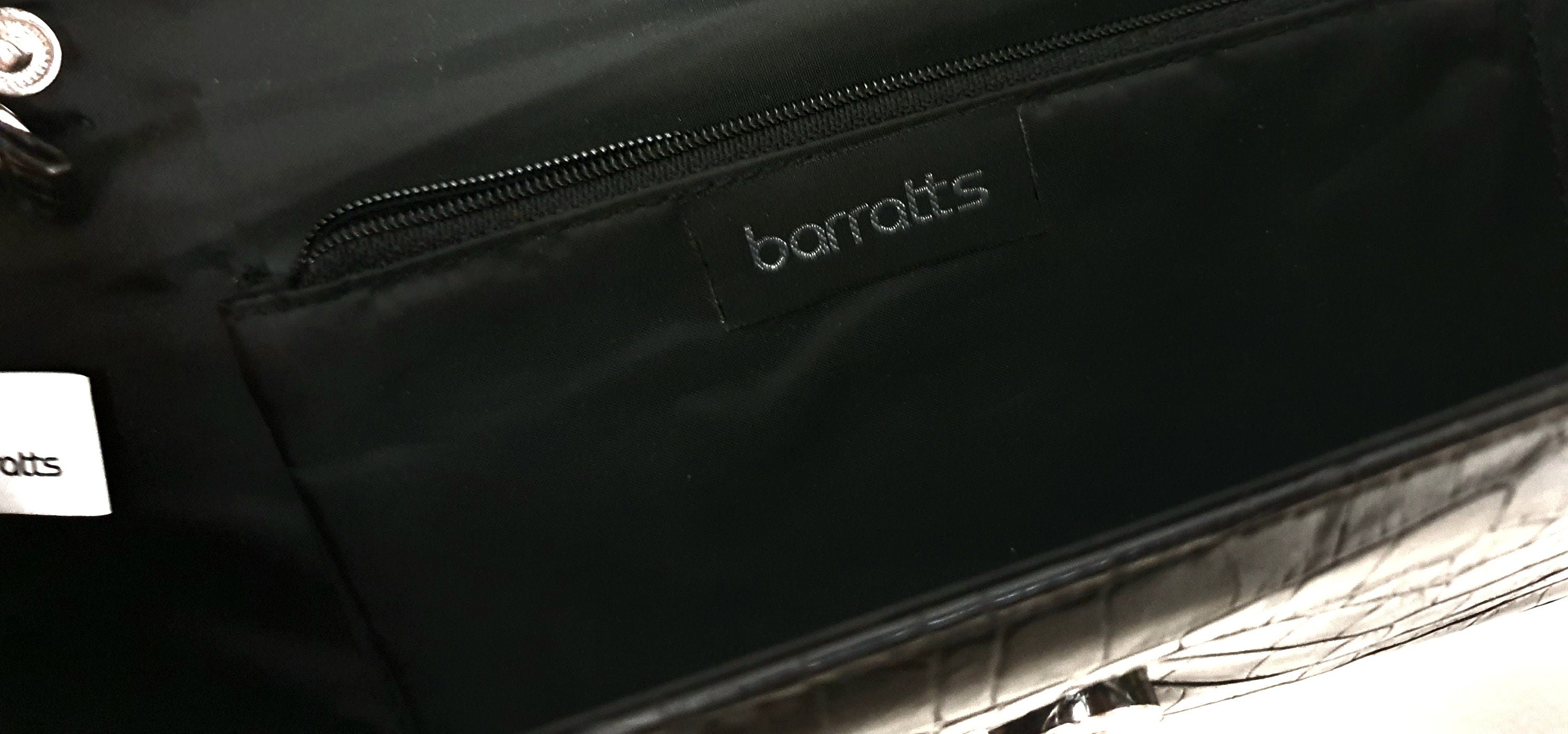 Y2k Black Mock Croc Baguette