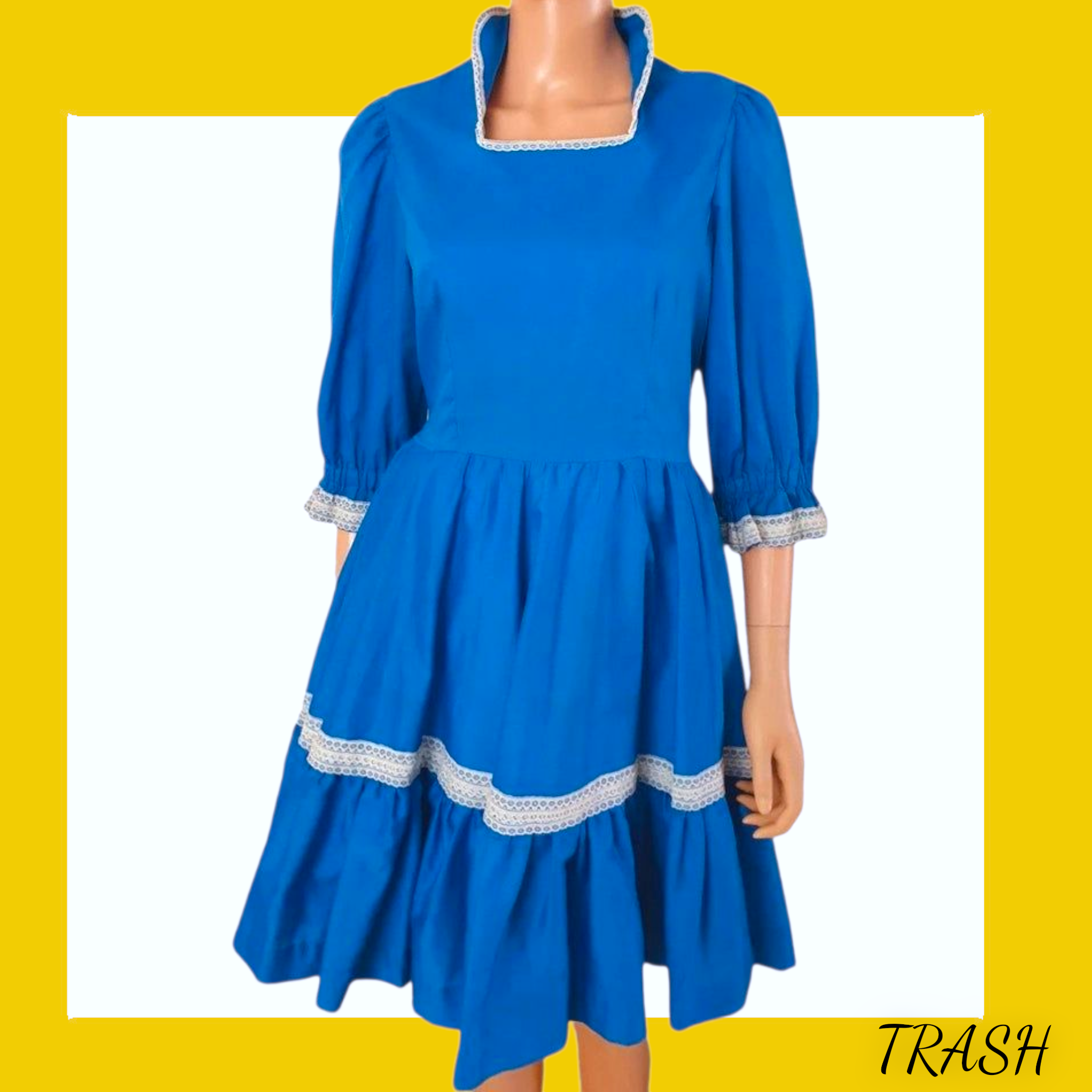 Gorgeous Vintage Blue Square Dance Dress