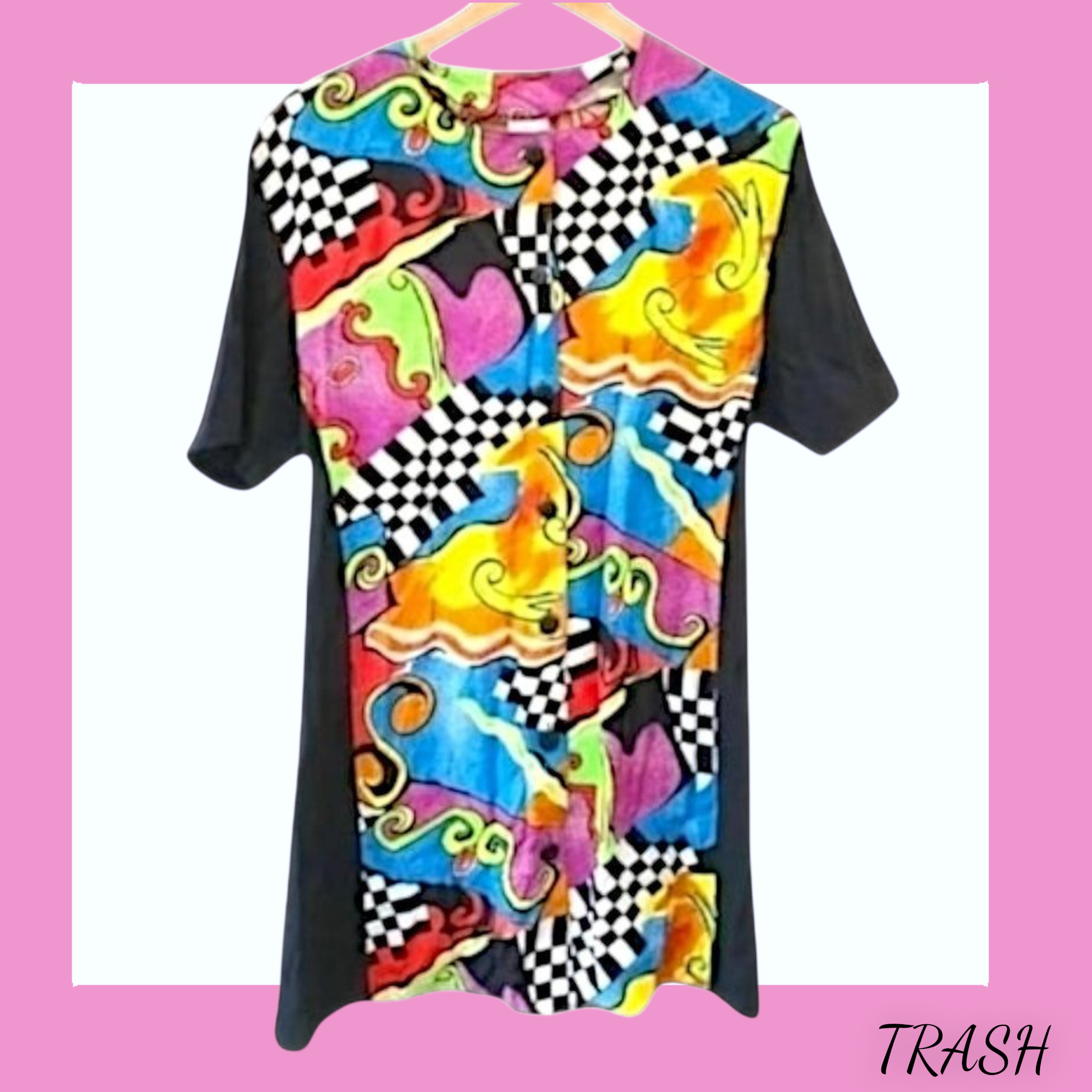 1990s Funky Abstract Mini Dress