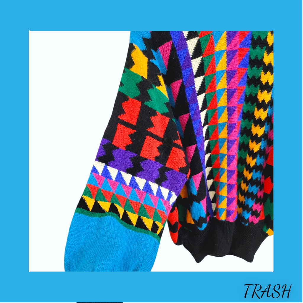colorful geometric 80s vintage designer jumper