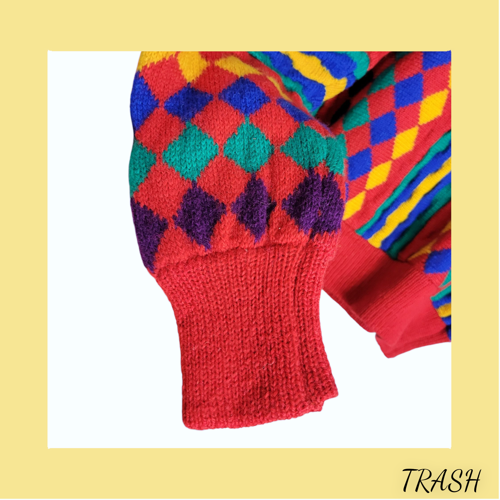 Retro Coogi style oversized jumper medium large kidcore clowncore fashion