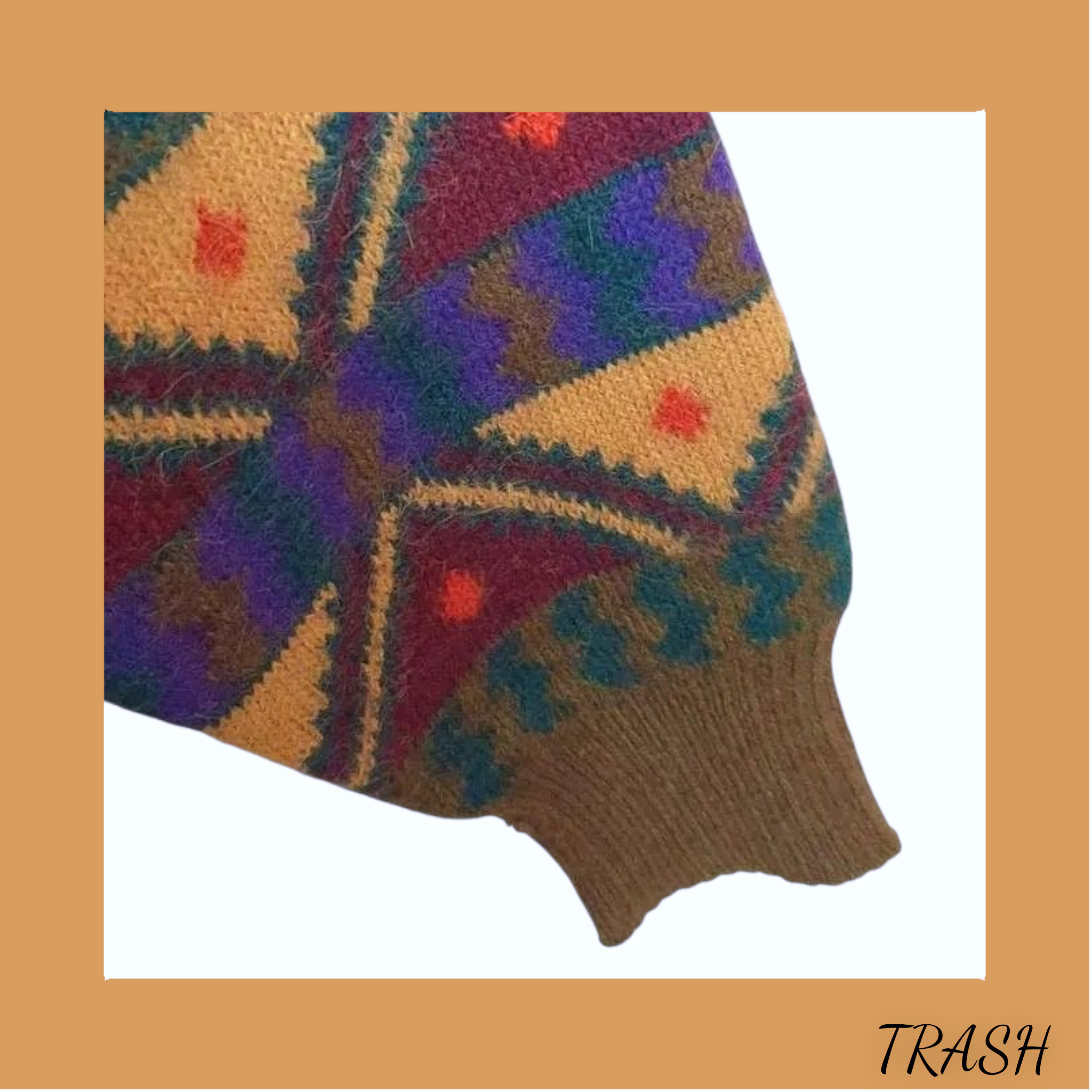 Retro alpaca wool blend style sweater funky warm knitwear
