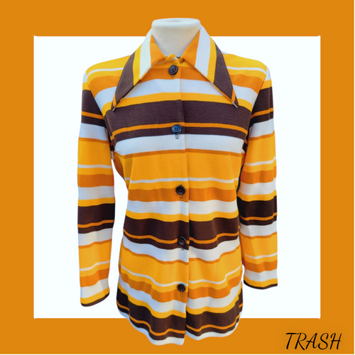 1960s 1970s Dagger Collar Shirt