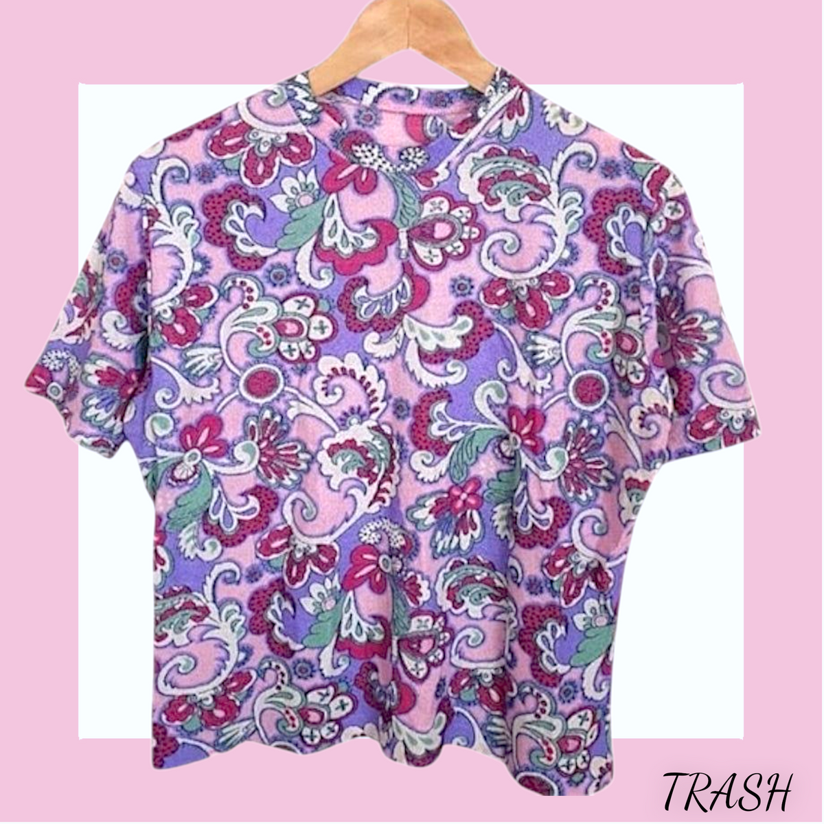 1960s Psychedelic Floral Mod Top