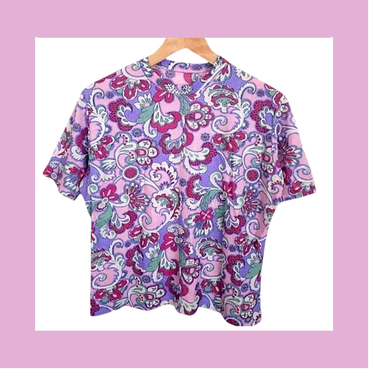 1960s Psychedelic Floral Mod Top